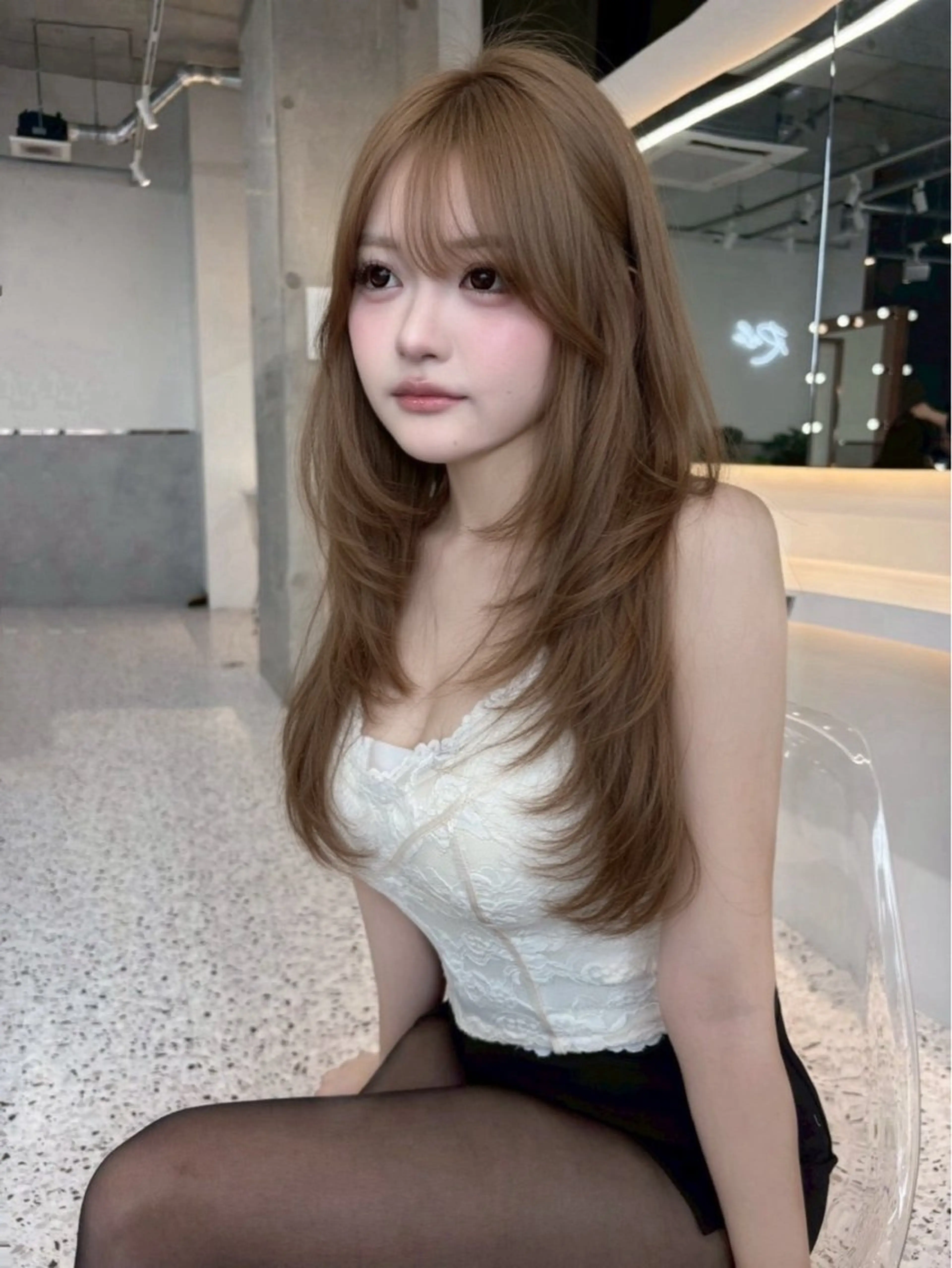 ミディアム ヘアカラー トリートメント 🎀ダブルカラー/ 透明感カラー/翼🎀のヘアスタイル