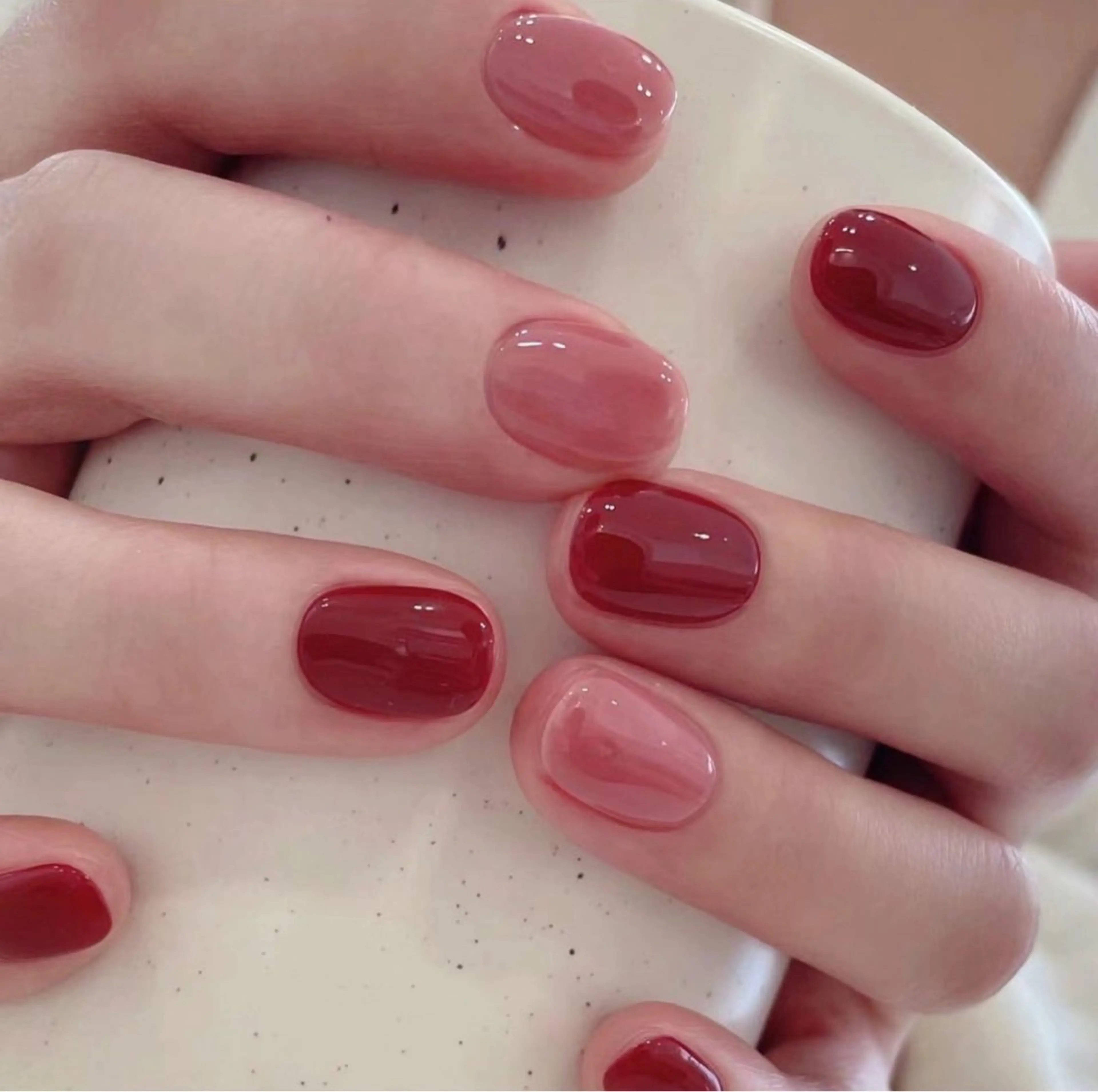 ネイル 長さ出し フットネイル フレンチネイル ジェルネイル ガラスフレンチ シン アモンのネイルデザイン