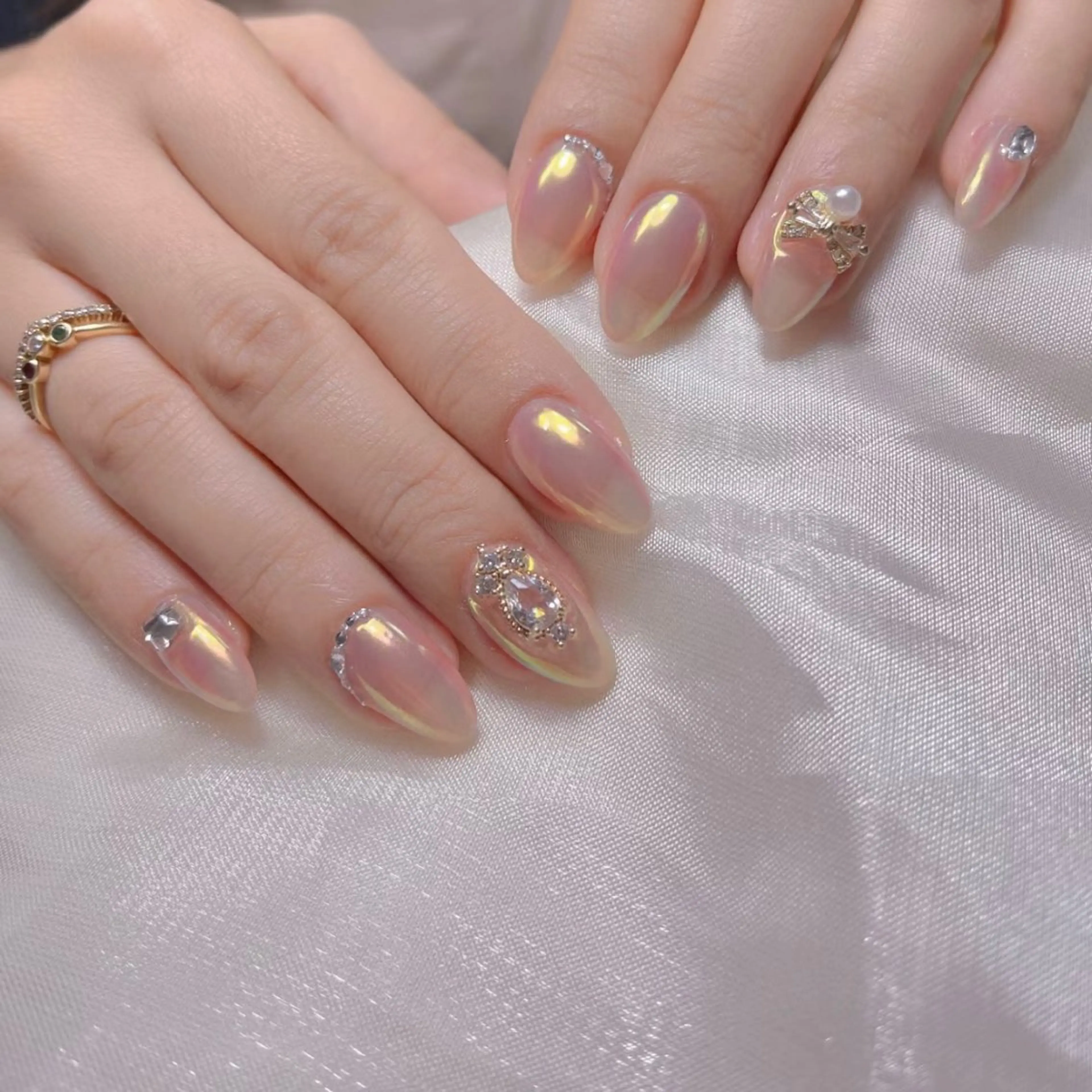 ネイル チークネイル フレンチネイル ジェルネイル グラデーション 氷ネイル・うるうるネイル moe自宅ネイルサロン所属・萌 自宅ネイルサロンのネイルデザイン