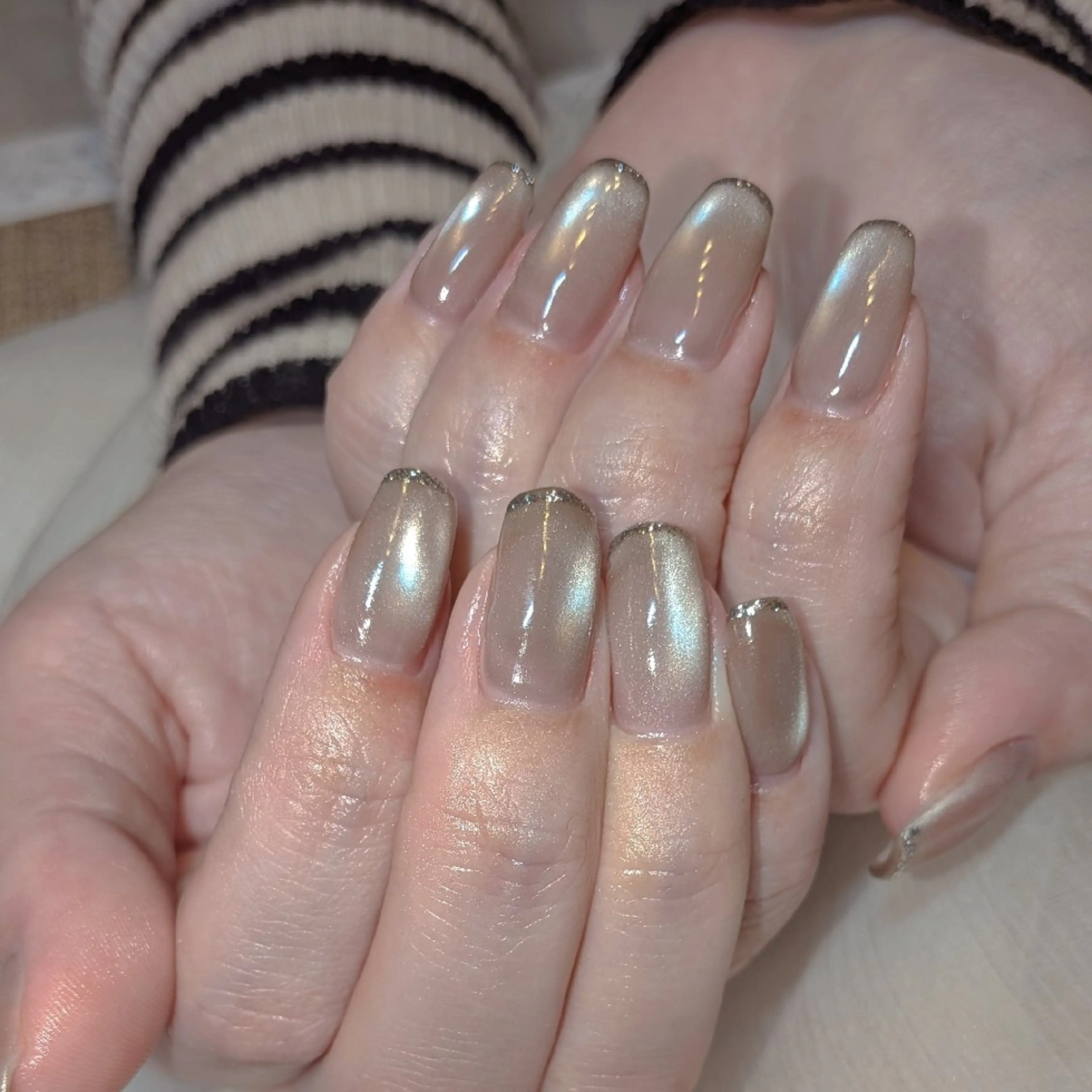 ネイル マグネットネイル ハンドネイル ハンドケア ネイリストゆか💅 長さだし、深爪矯正のネイルデザイン