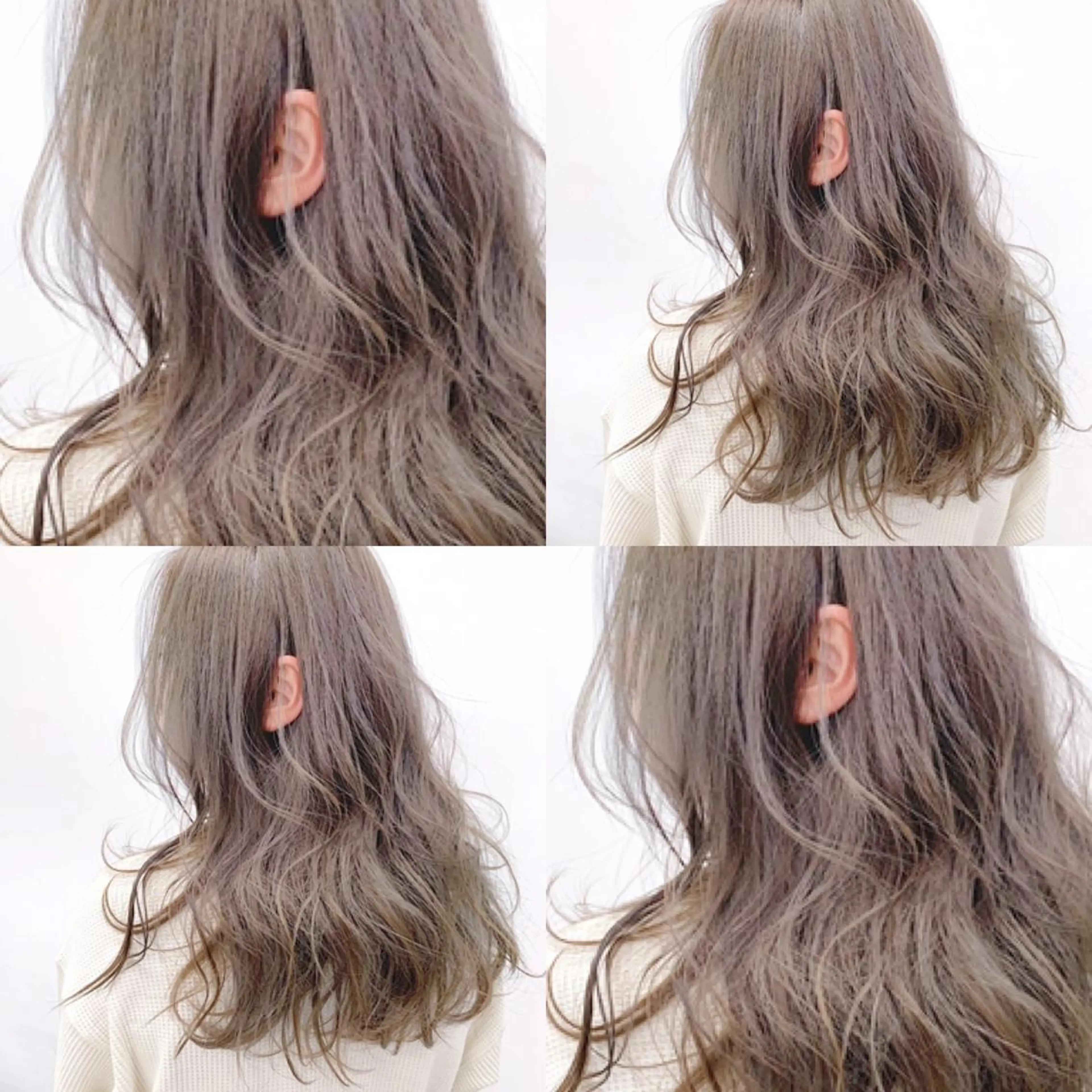 ミディアム カラー ヘアカラー ヘアセット 柔らかbeige モトキのヘアスタイル