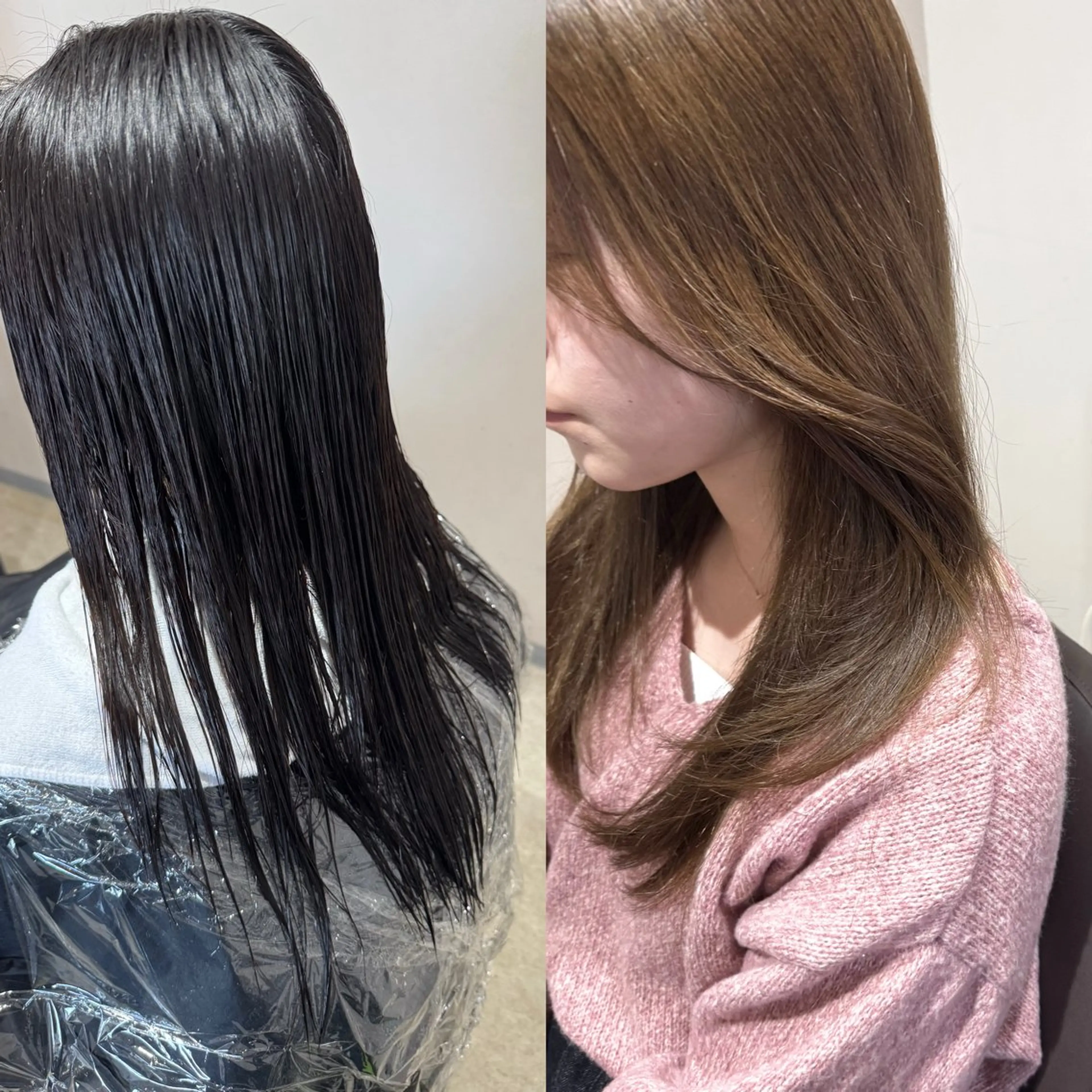 ロング ボブ 韓国風ヘア レイヤーカット ロング 縮毛矯正 ヘアカラー トリートメント ✨髪質改善美髪矯正✨ ボブ/韓国レイヤー✨のヘアスタイル