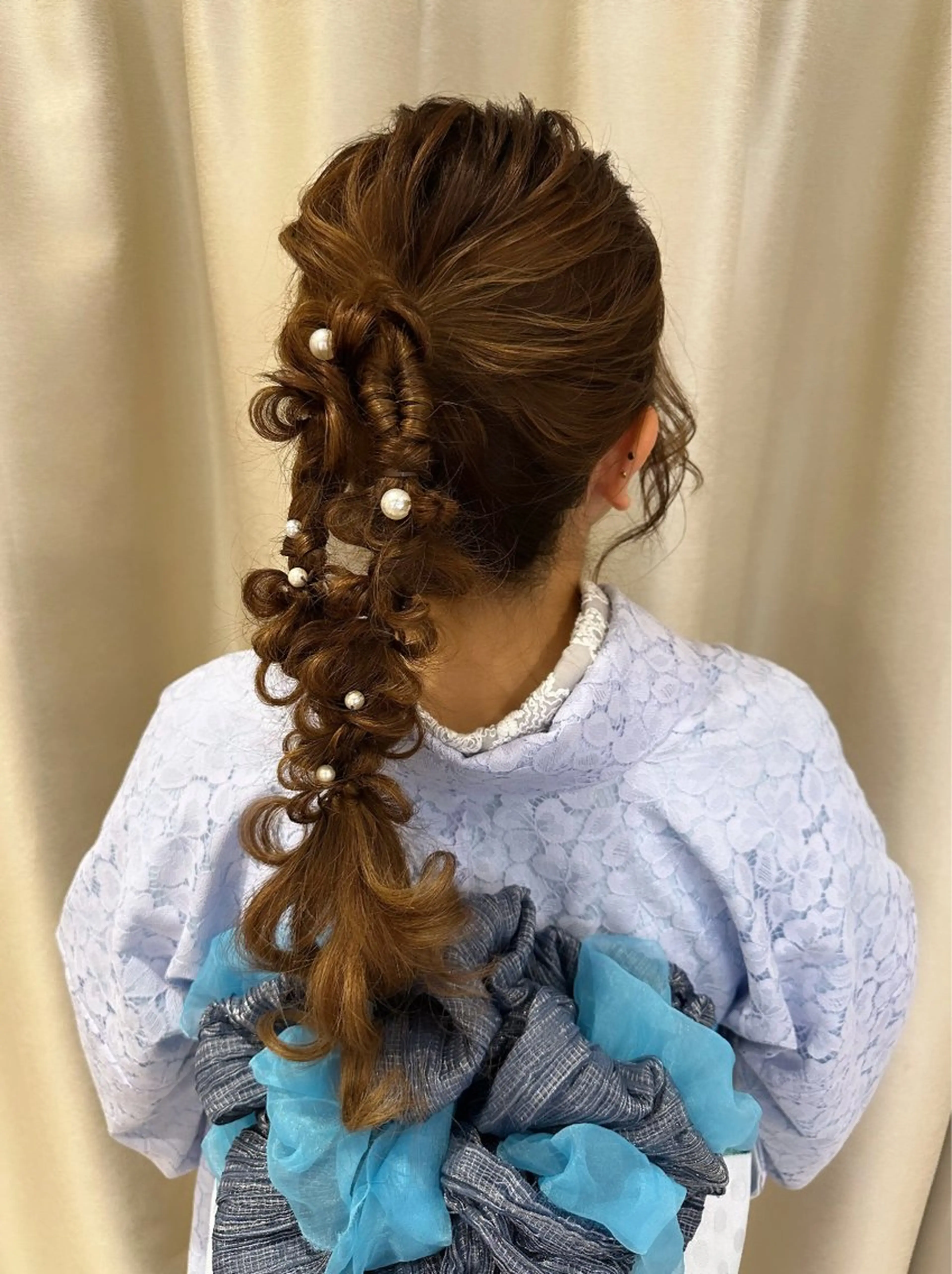 ロング ヘアアレンジ 浴衣 吉野 華乃のヘアスタイル
