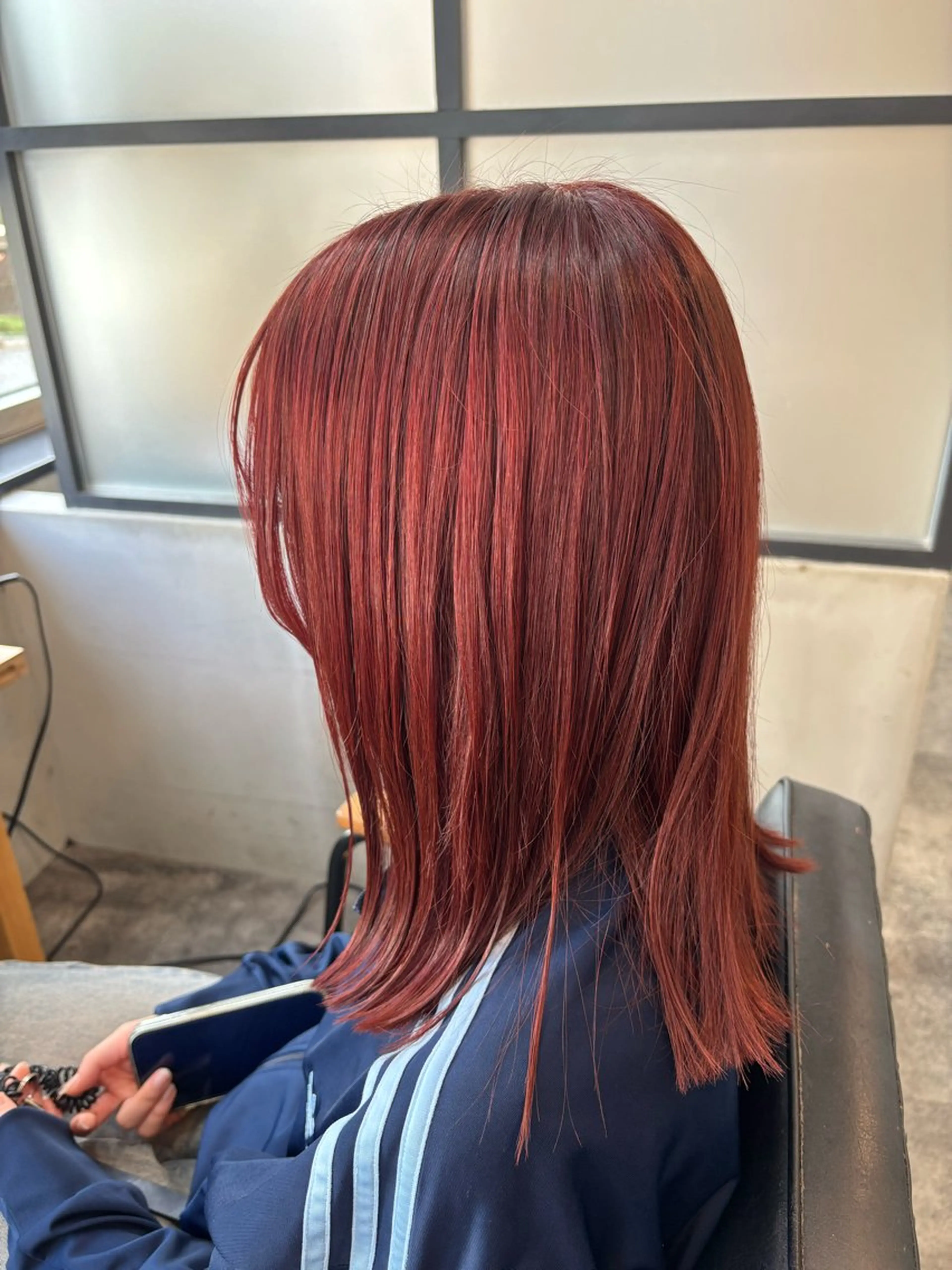 ミディアム カラー レッドカラー ヘアカラー 磯野 成基のヘアスタイル