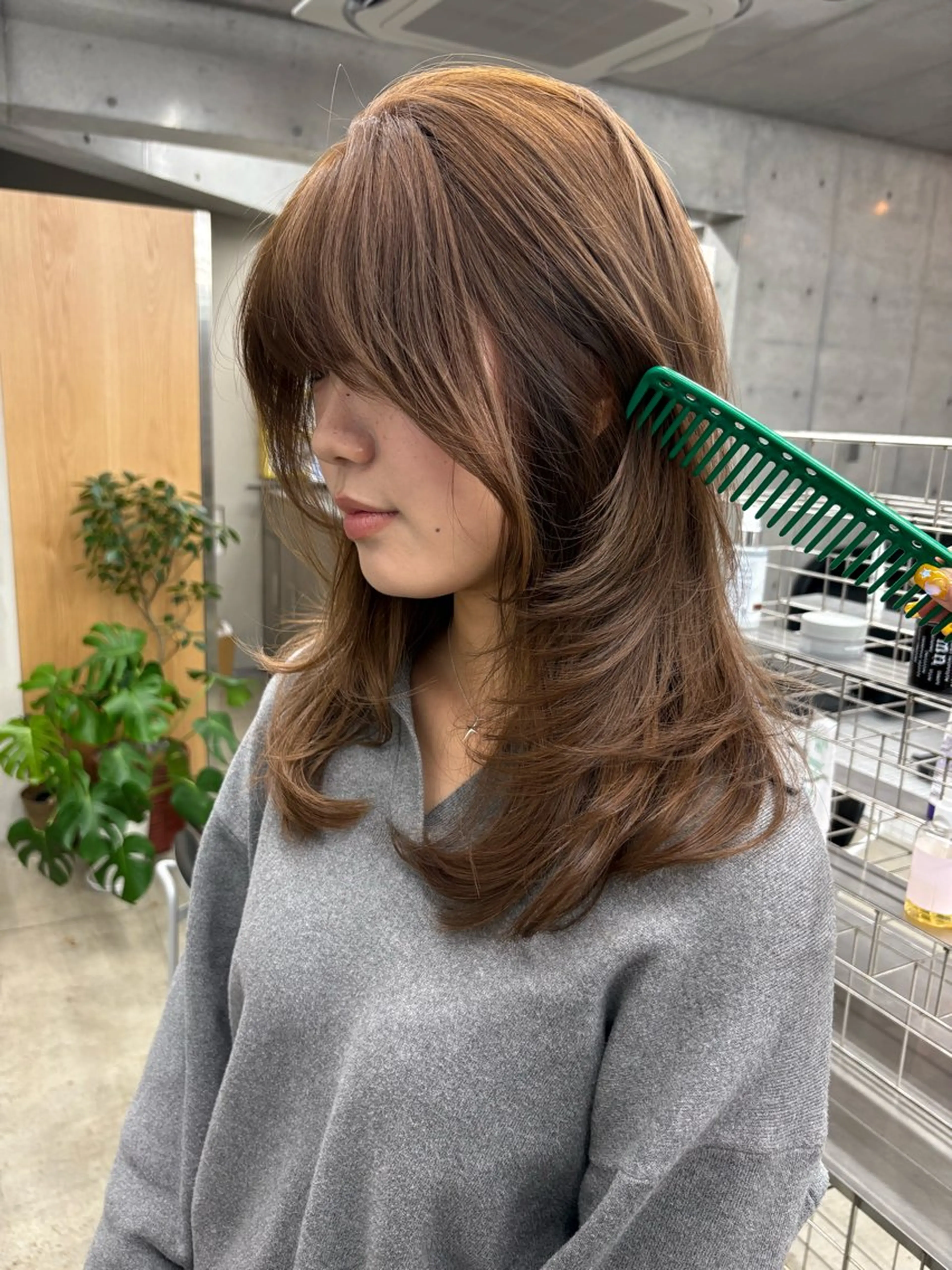 ミディアム カラー ヘアカラー トリートメント レイヤー/柔色 カラー/SAkiのヘアスタイル