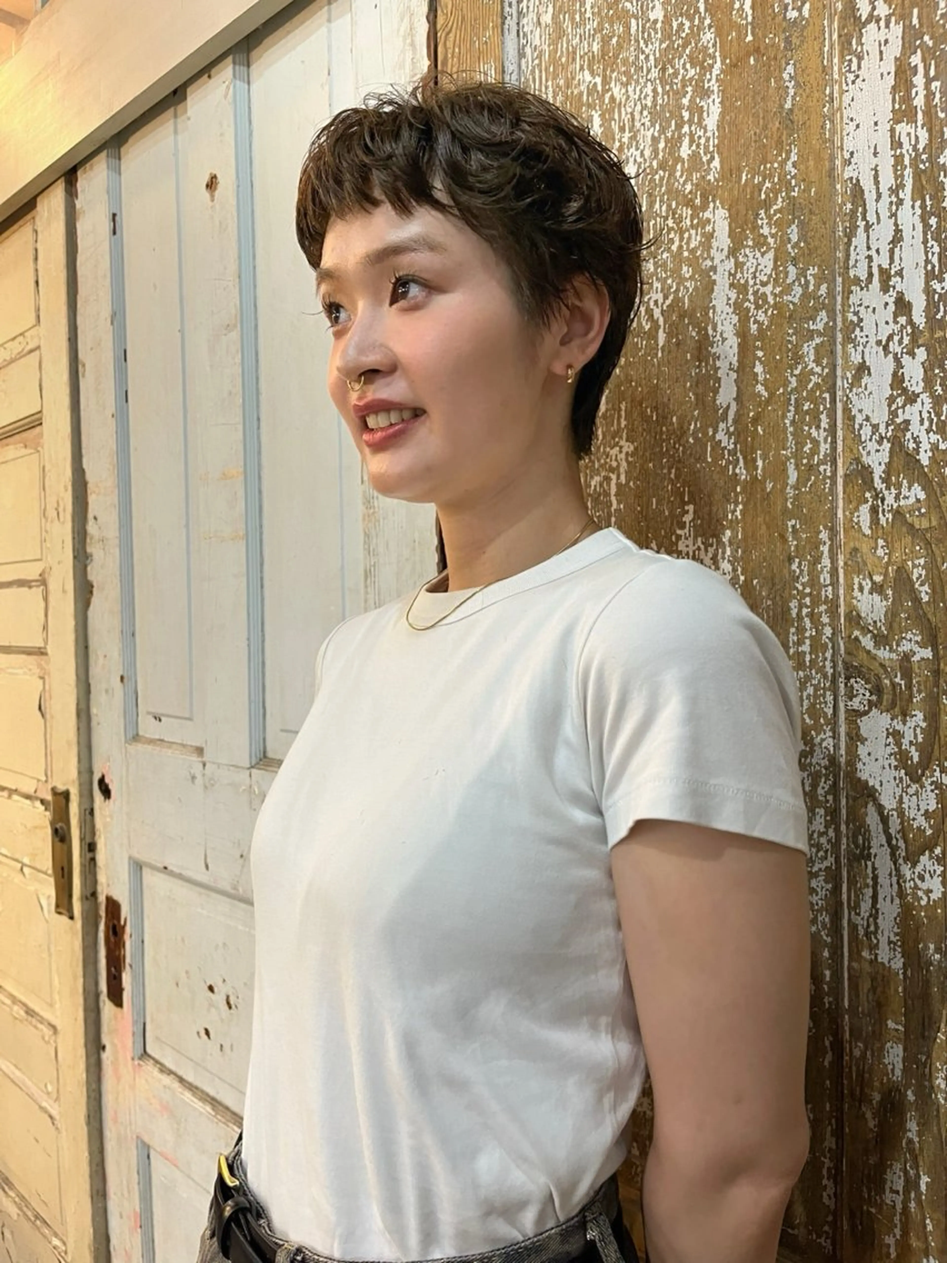 ショート カラー パーマ カット ヘアカラー パーマ トリートメント ハイトーン/顔まわり レイヤー/YUKAのヘアスタイル