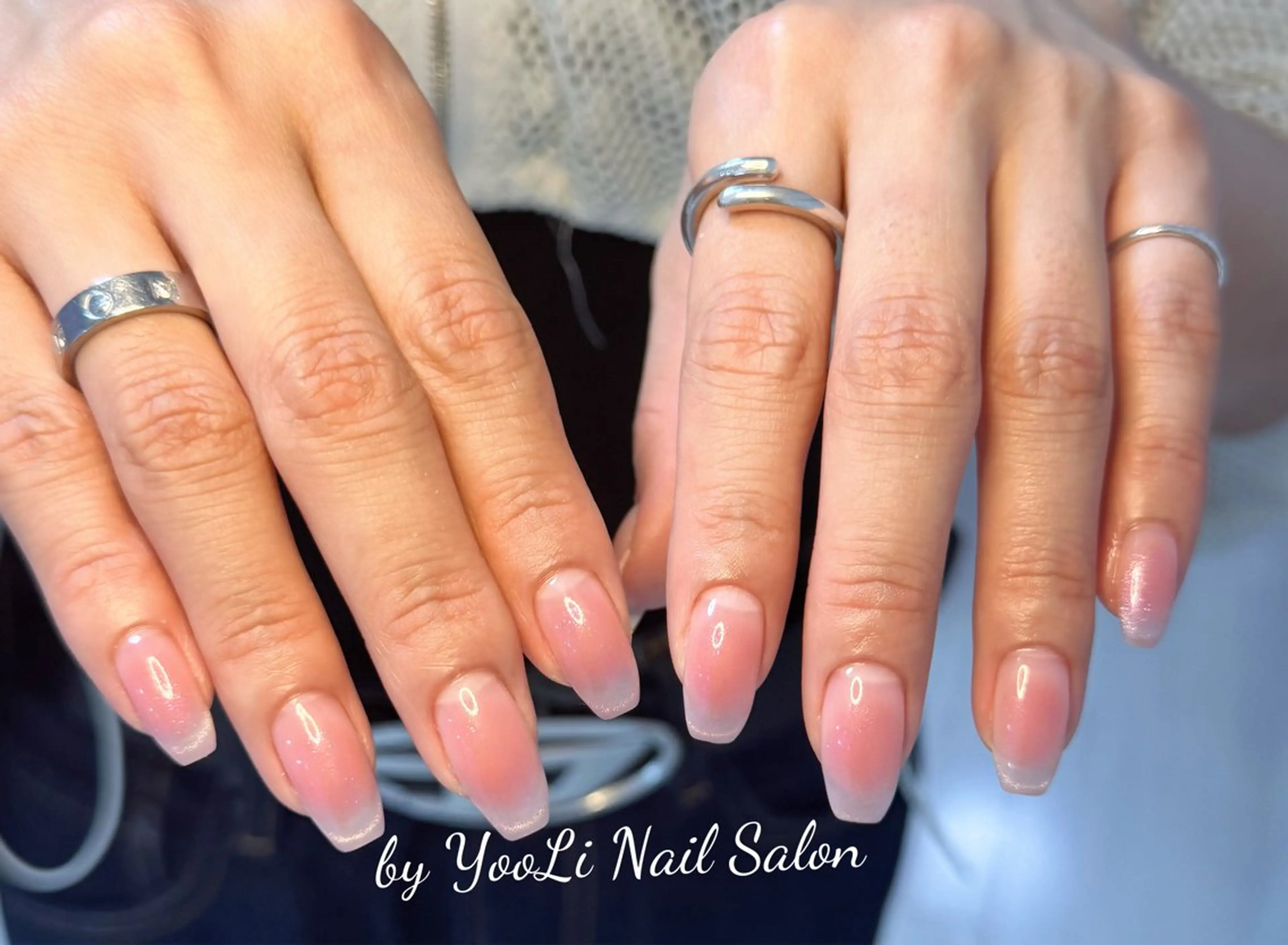 ネイル アートネイル オーロラネイル チークネイル フレンチネイル ガラスフレンチ ハンドネイル 🎀🎀YooLi Nail Salonのネイルデザイン