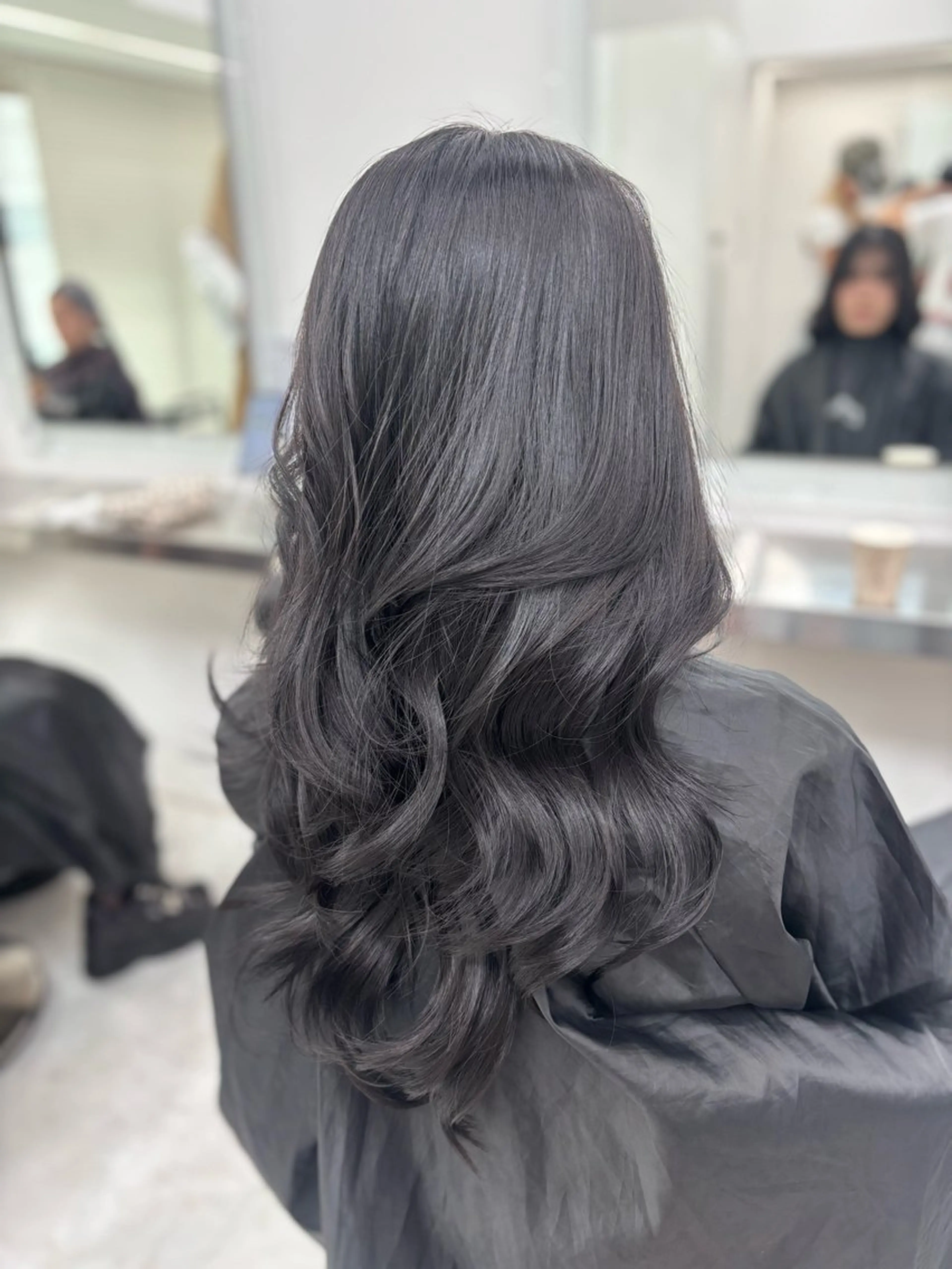 ロング カラー カット ヘアカラー 韓国風暗髪ヘア🤍 🫧MIREIのヘアスタイル