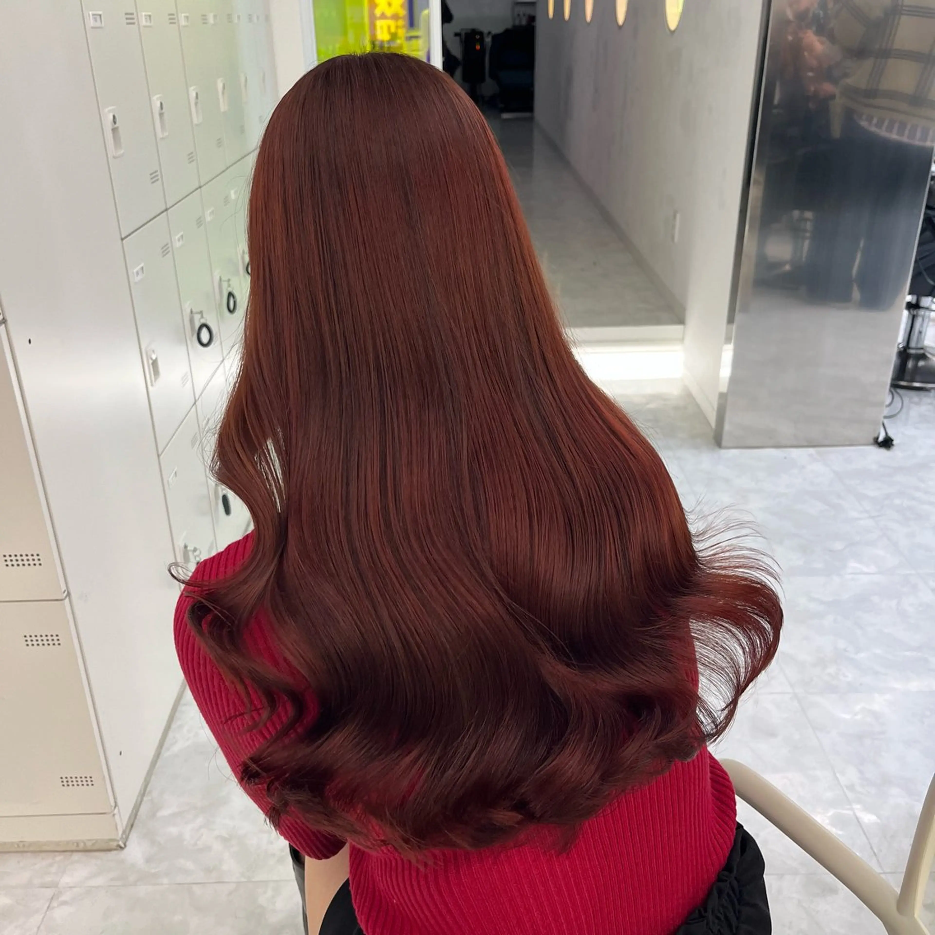 ロング ヘアカラー トリートメント ヘッドスパ ヘアセット 💗韓国暖色ヘア NO.1💗🪽のヘアスタイル