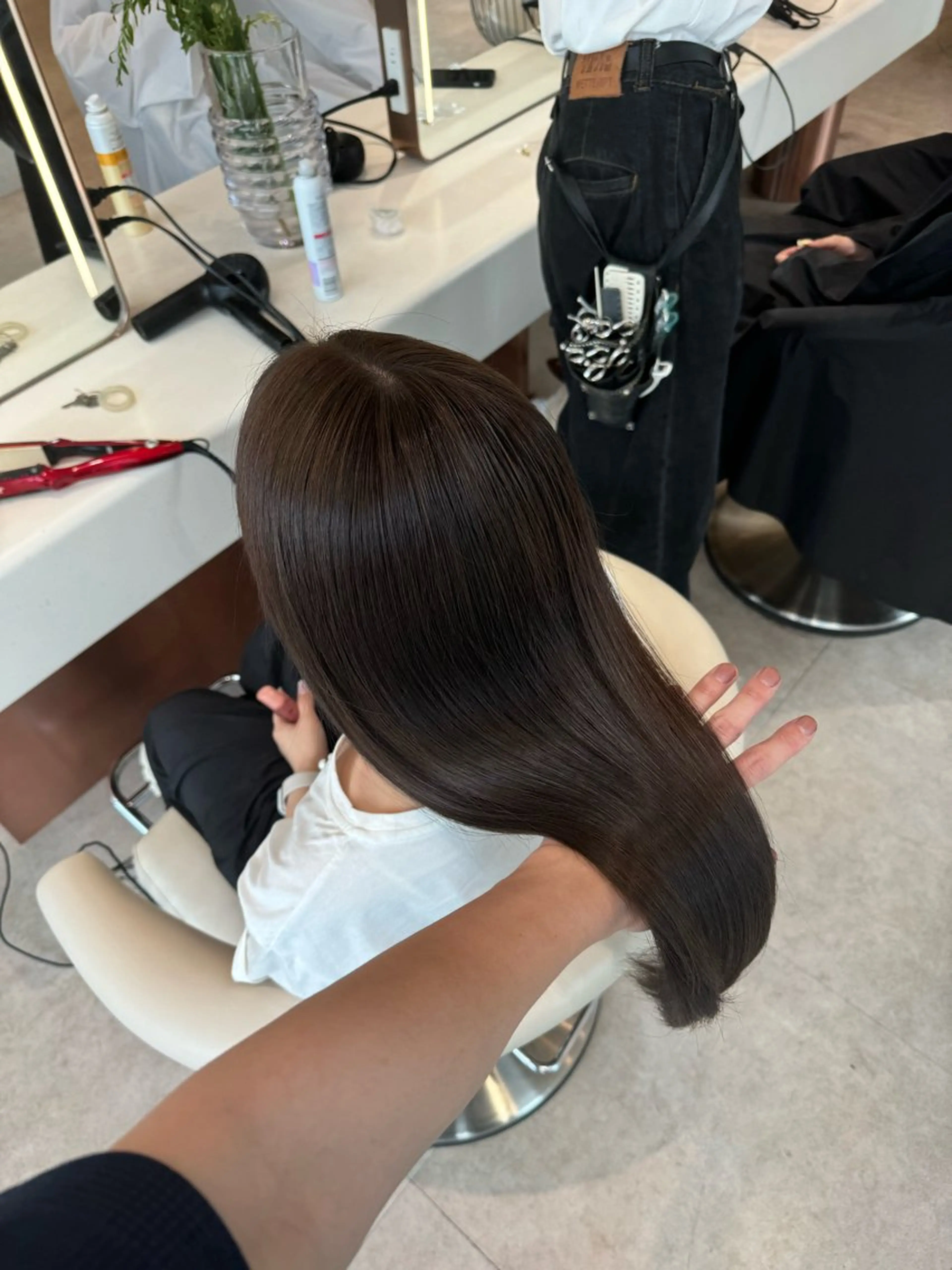 ミディアム カラー カット ヘアカラー トリートメント ✨髪質改善 縮毛矯正 艶髪 立川 コウキ✨のヘアスタイル