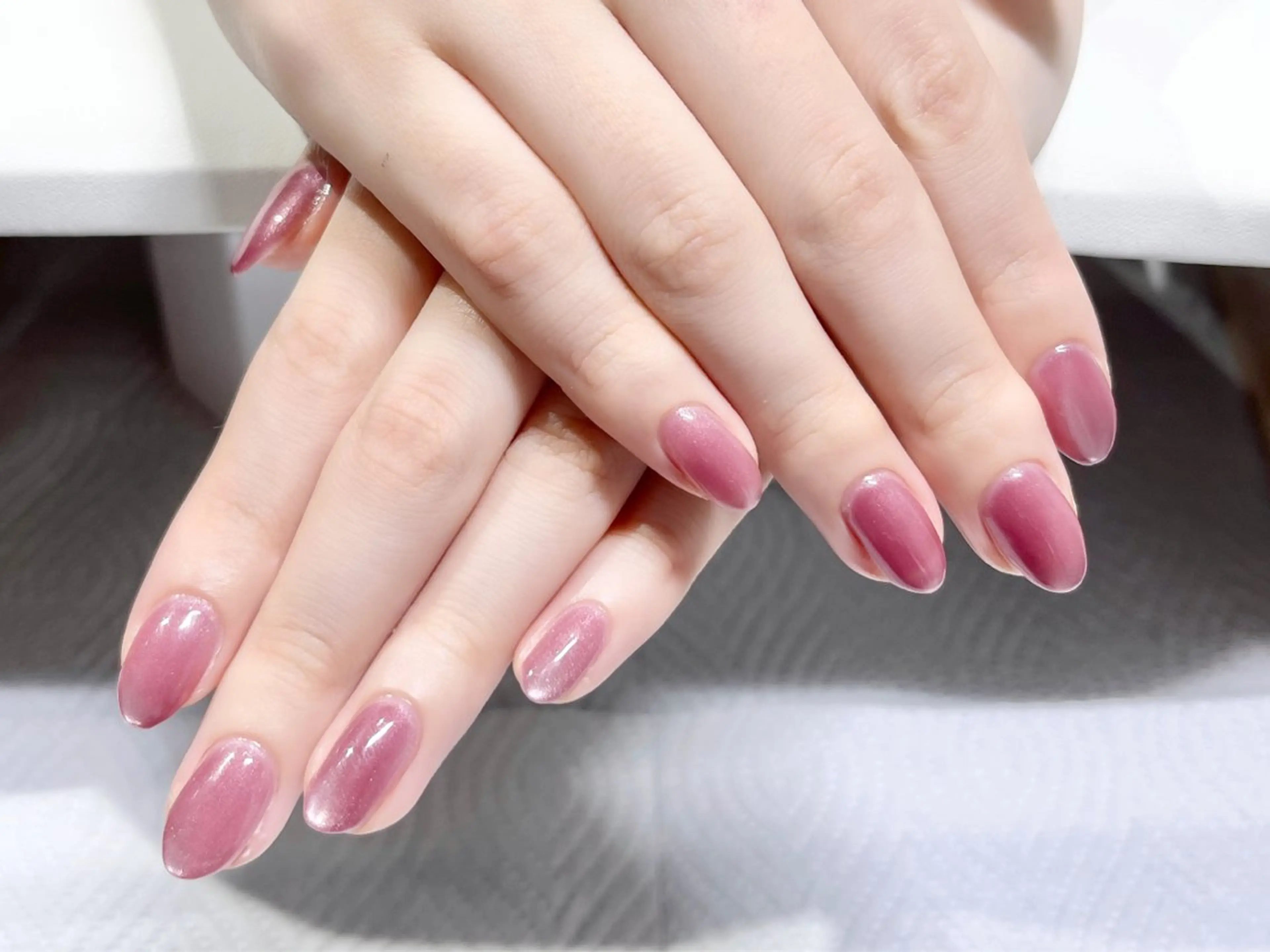 ネイル ワンカラーネイル ピンク ハンドネイル Belle Fleuve ASUのネイルデザイン