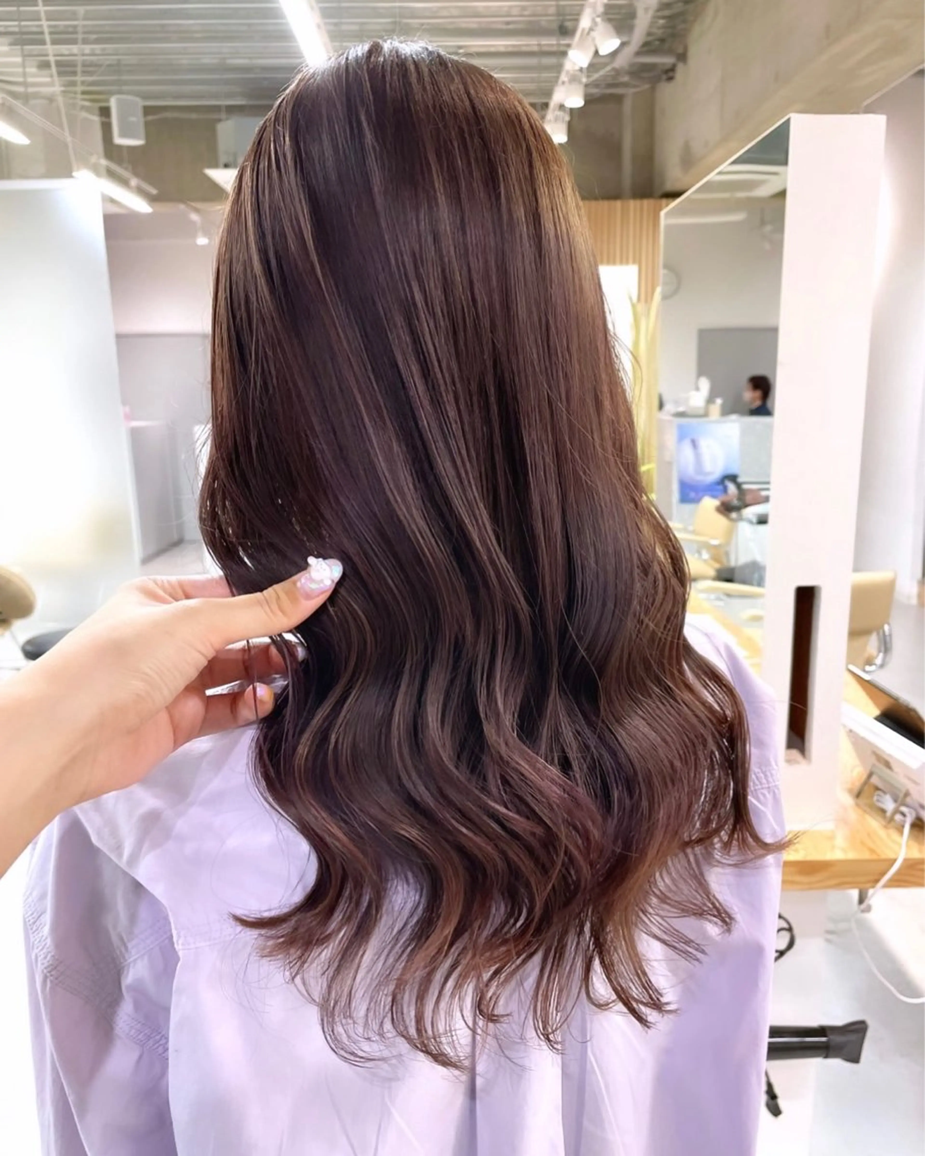 ロング デザインパーマ/ 艶カラー/ボブのヘアスタイル