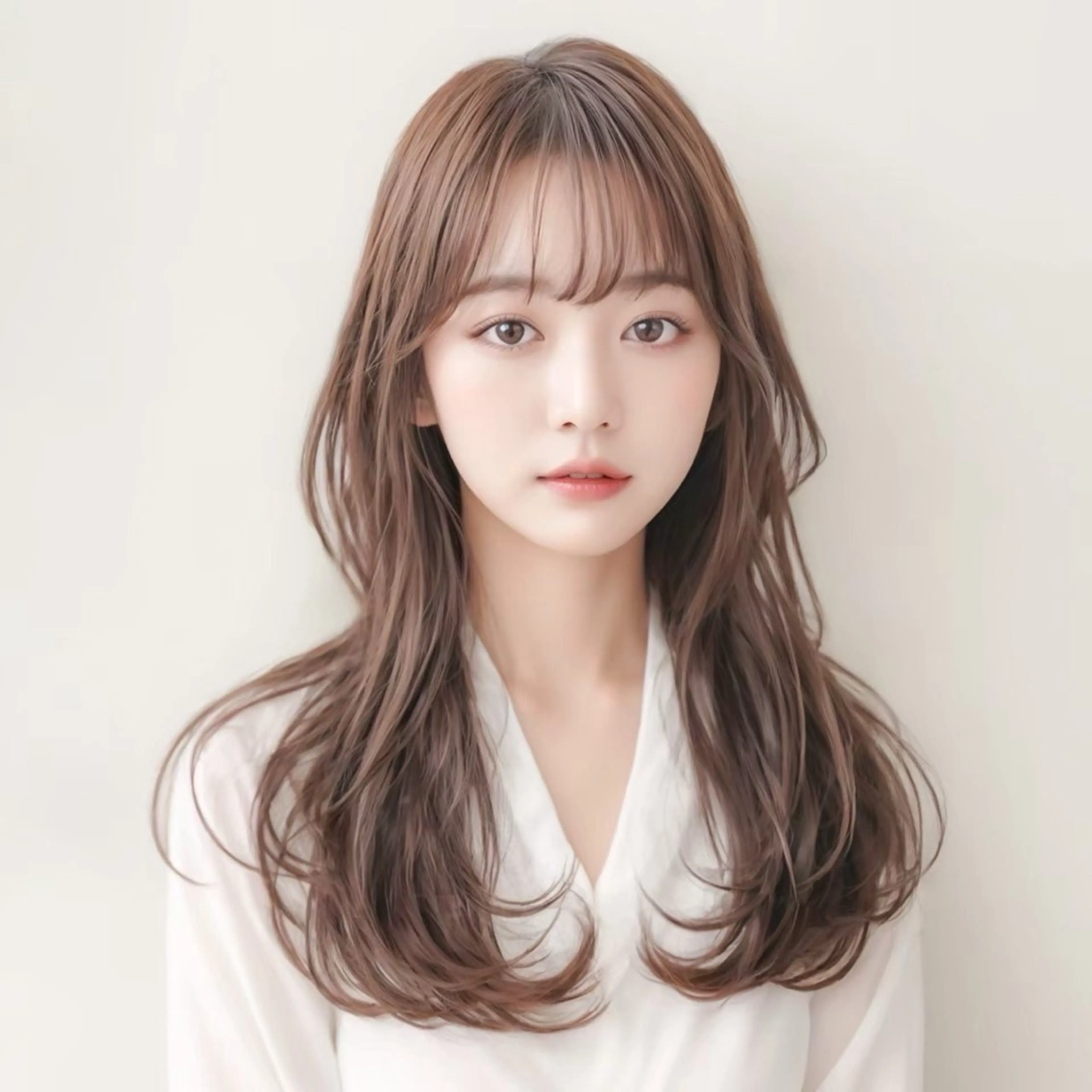 ロング カット ヘアカラー puty.所属・レイヤー/縮毛矯正/ 顔周りカット/韓国のヘアスタイル