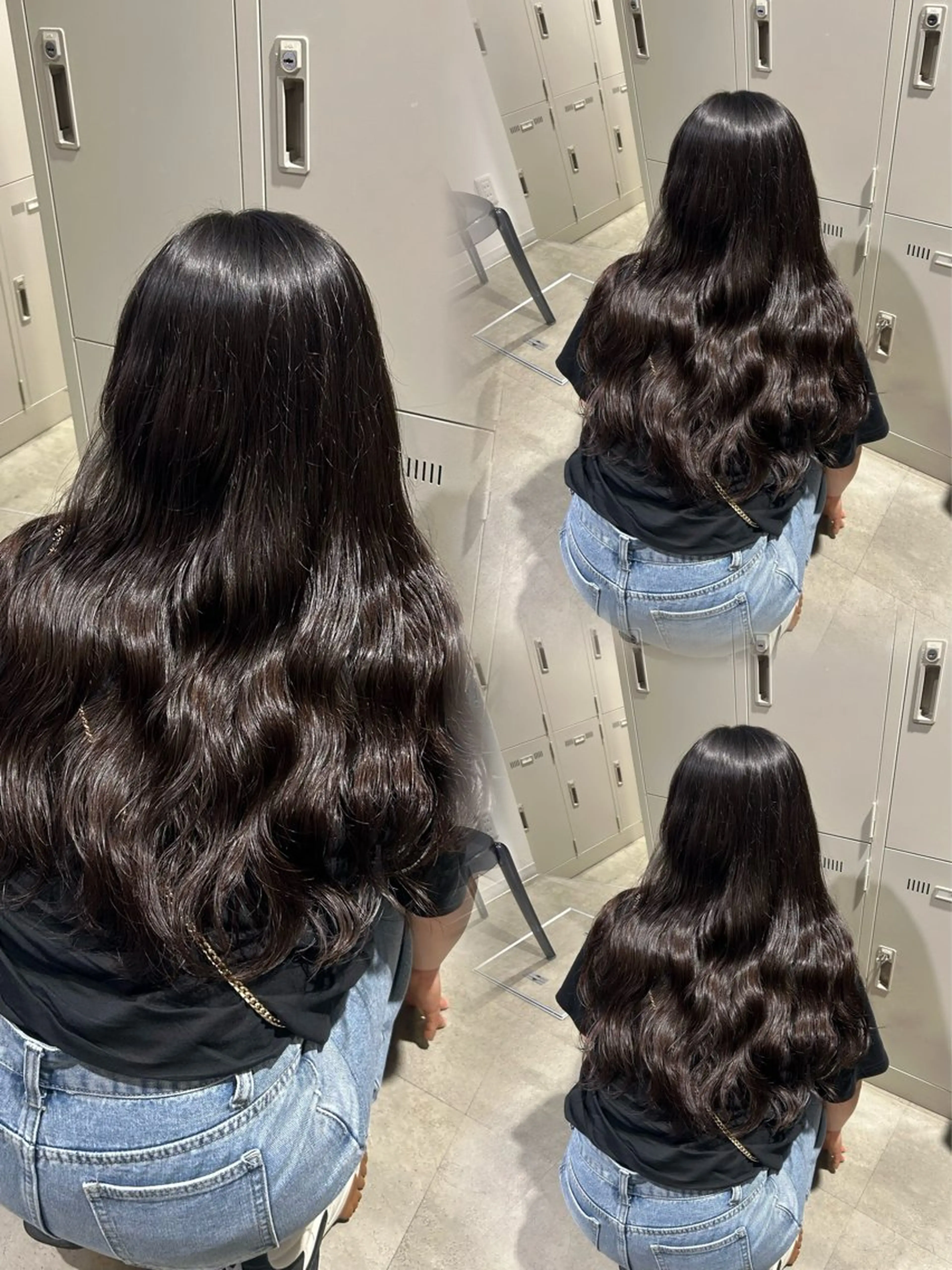 ロング カラー パーマ ヘアアレンジ キッズ 🦋韓国レイヤー/ 透明感グレージュ🦋のヘアスタイル