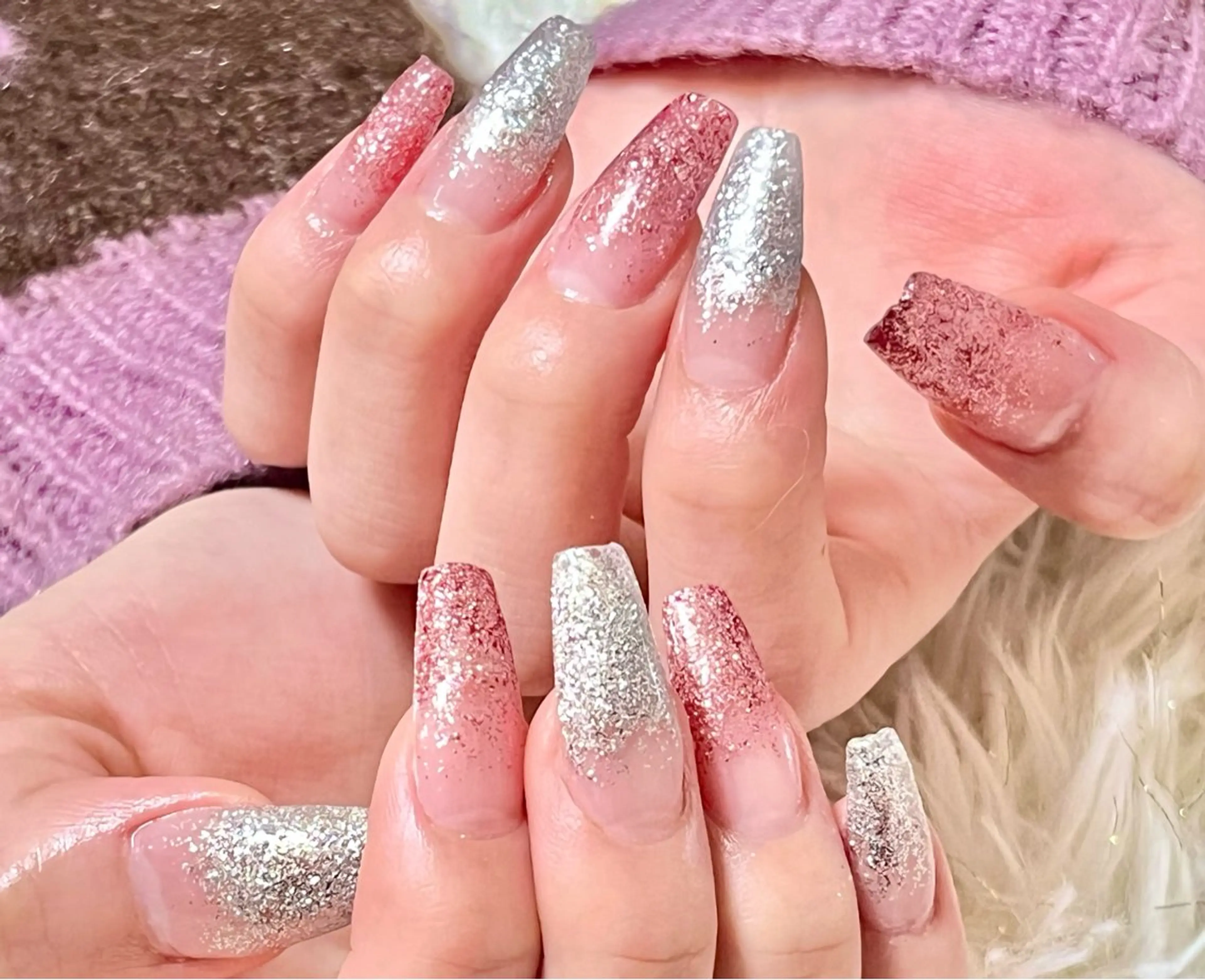 長さ出し+ラメ、カラグラ✴︎2色OK✴︎オフ込みの写真