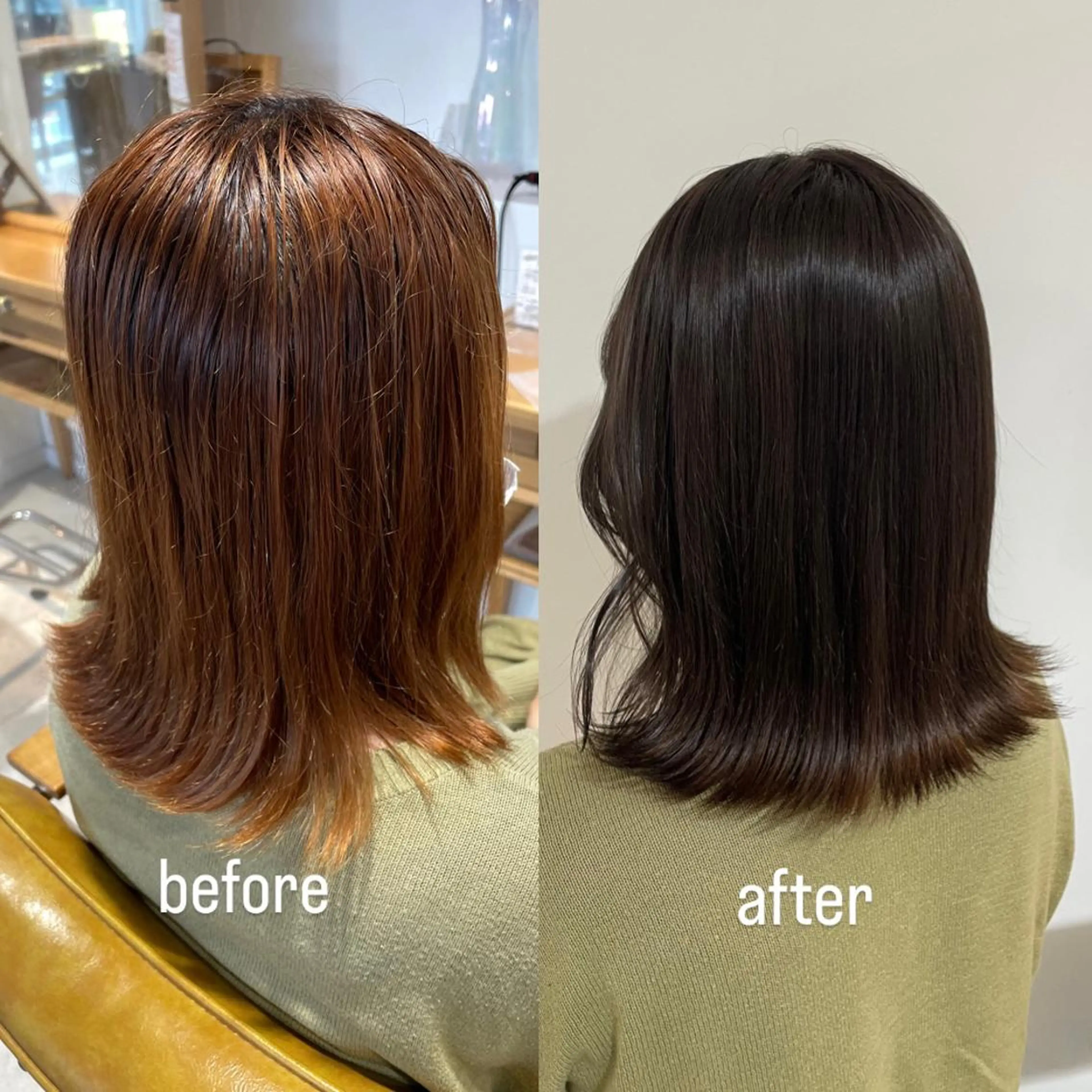 ミディアム カラー カット ヘアカラー トリートメント ヘッドスパ noa ☪︎のヘアスタイル