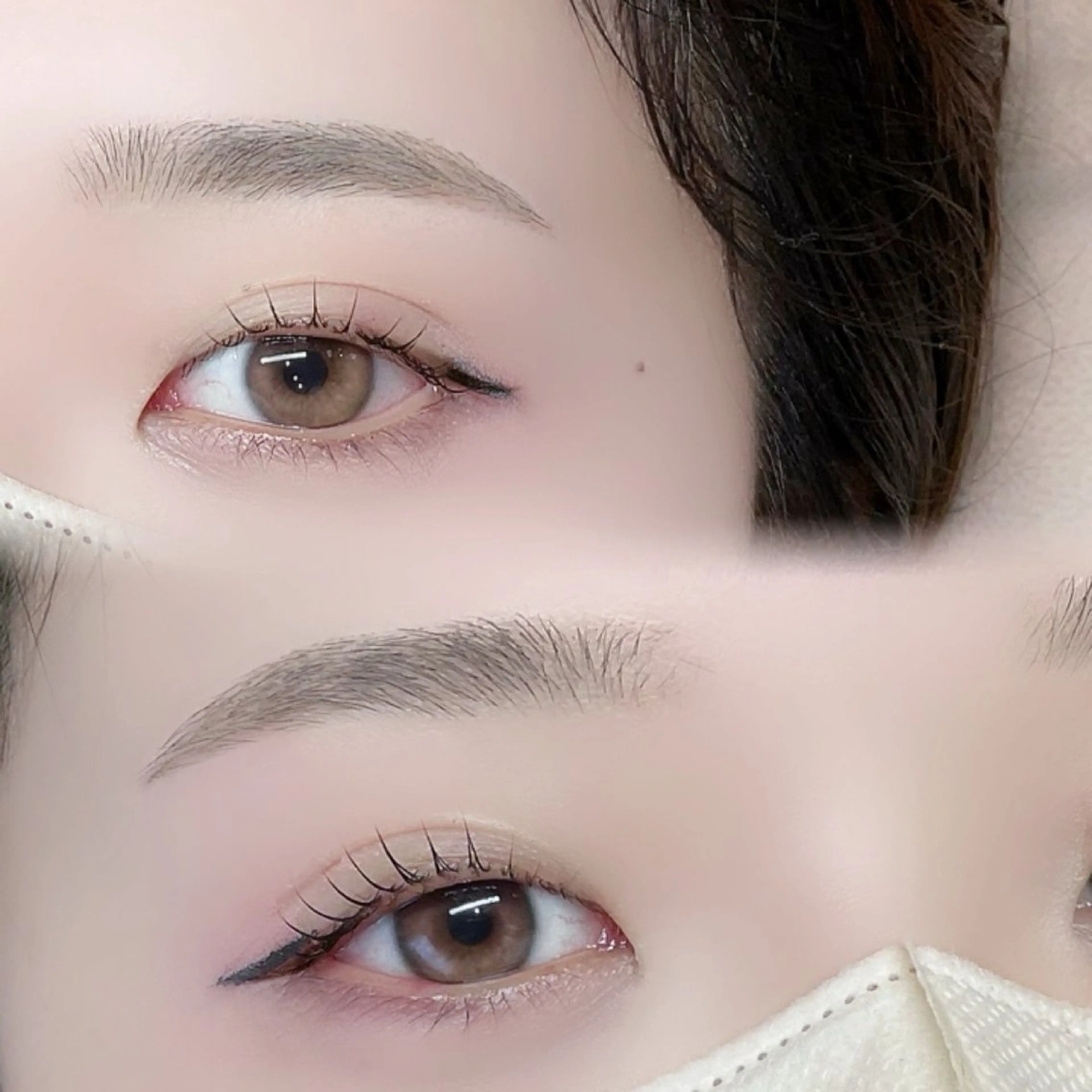 マツエク・マツパ 束感まつ毛 韓国風マツエク パリジェンヌラッシュリフト 下まつげエクステ 一重×まつ毛パーマ rei /meme まつパ アイブロウのマツエク・マツパデザイン