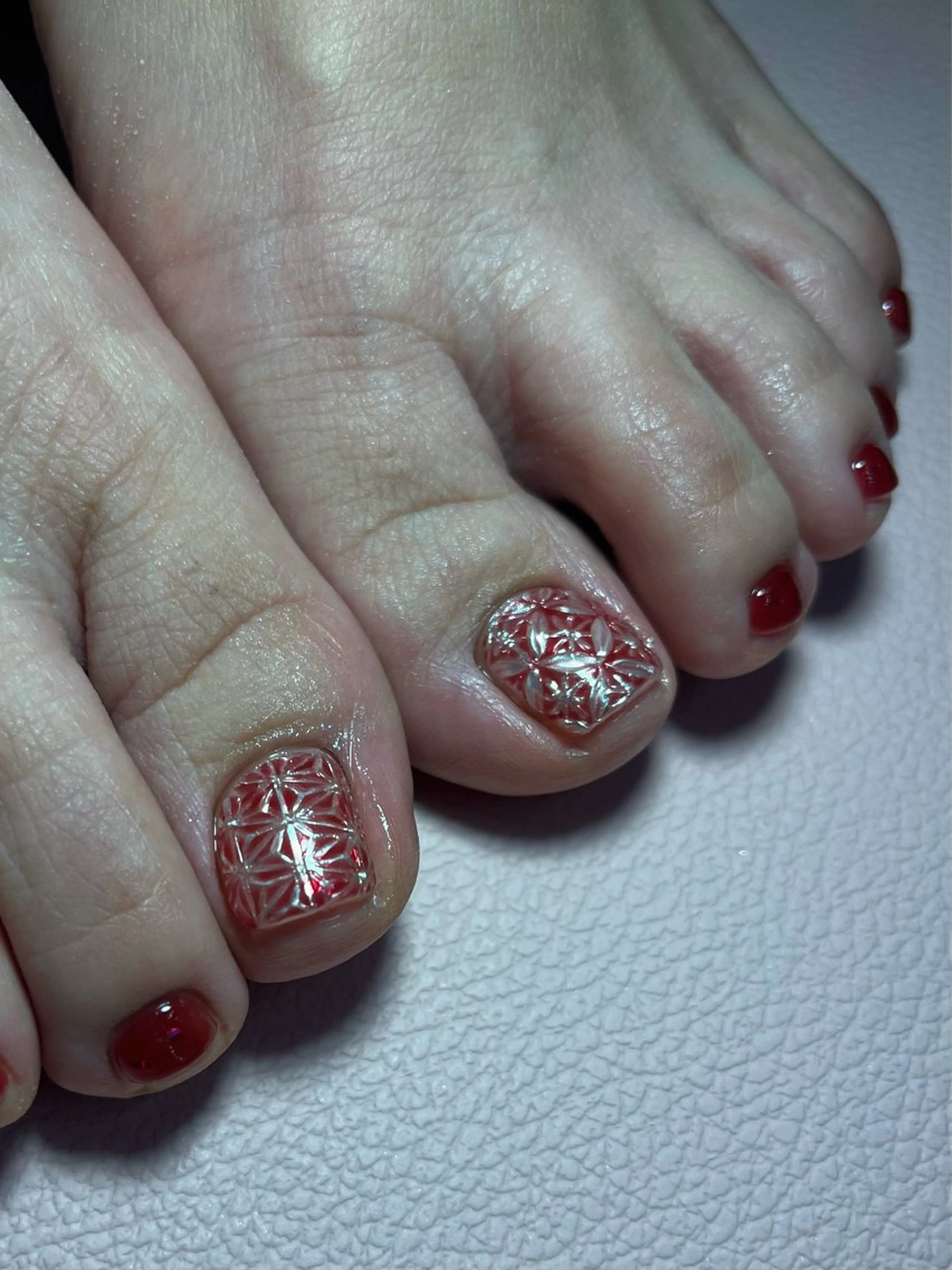 FOOT🦶江戸切子ネイル(両親指のみ)の写真