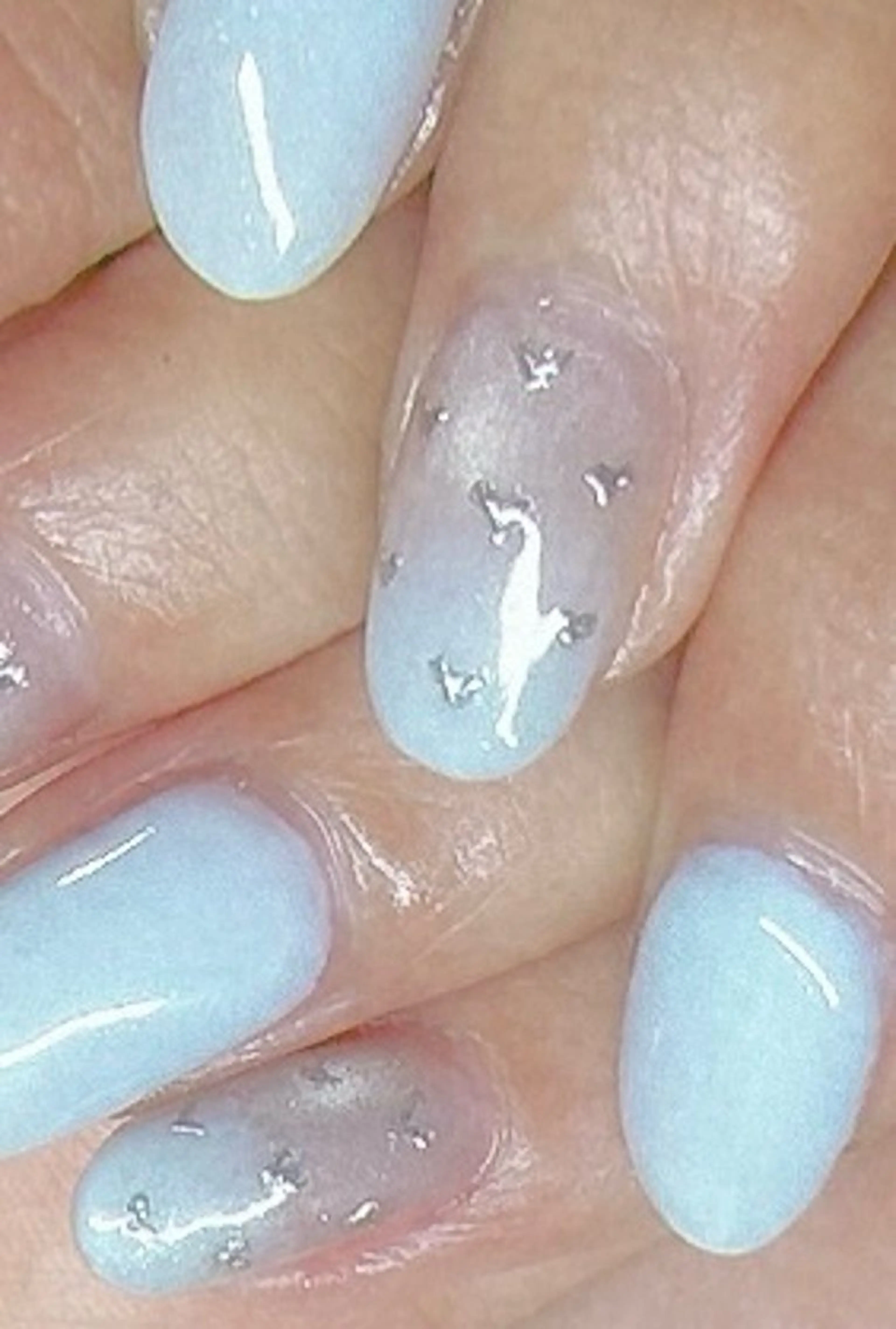 ネイル アートネイル グラデーション ハート マグネットネイル ミラーネイル MYu Beauty Salon YURIのネイルデザイン