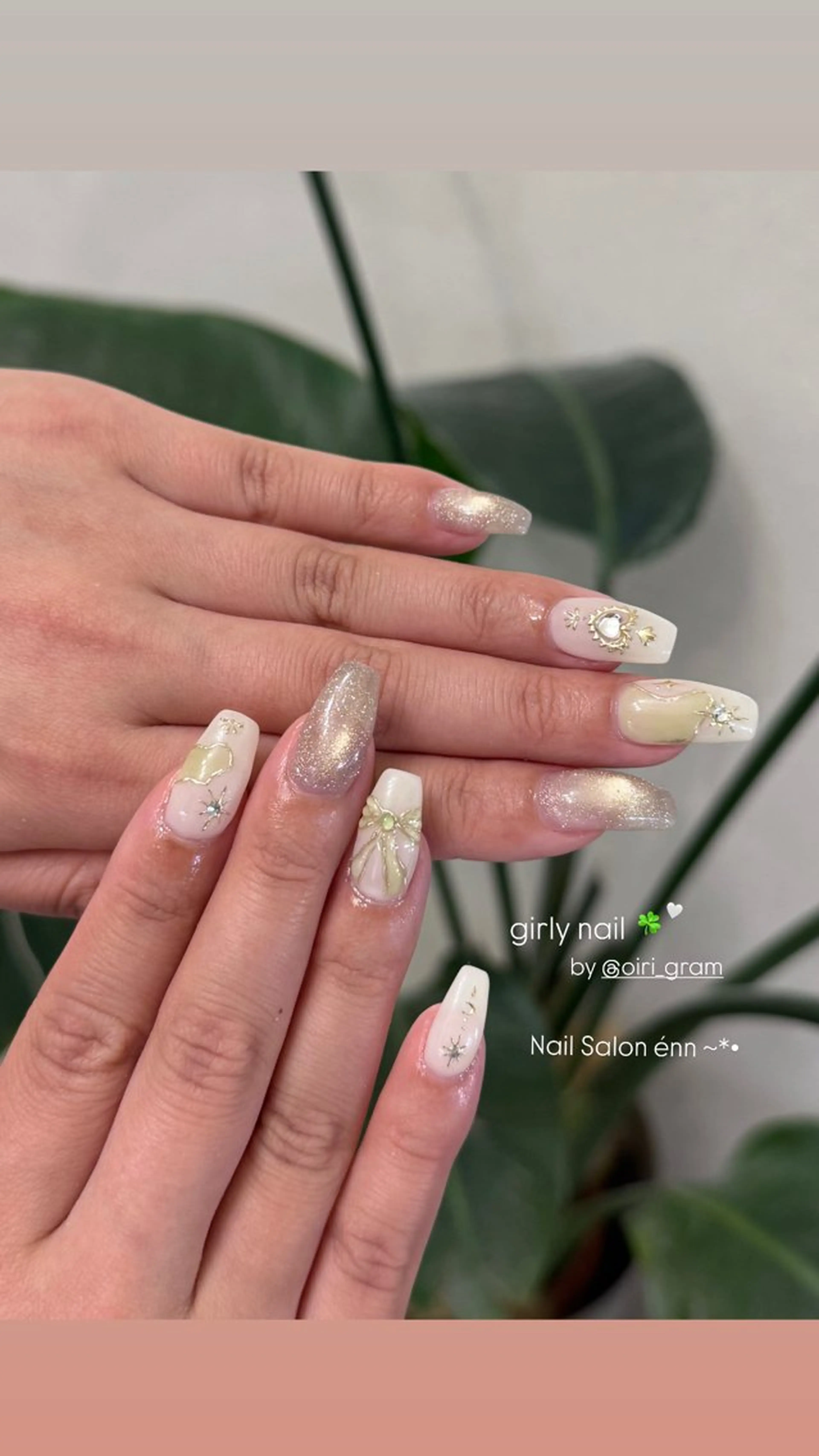 ネイル グリーン 春ネイル ハンドネイル Nail Salon enn所属・🫧RISA🫧 énn |四条烏丸のネイルデザイン
