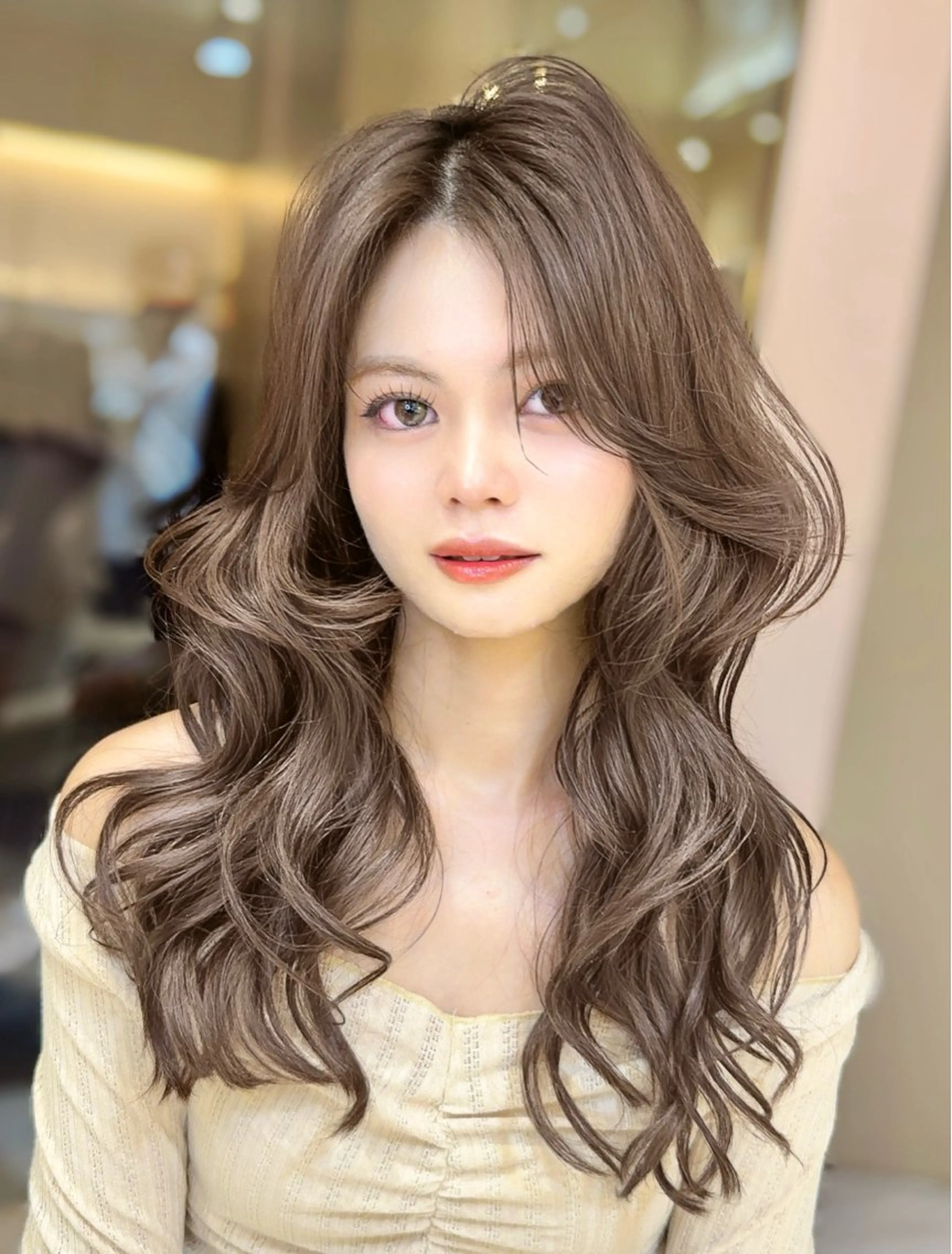 ロング カット ヘアカラー トリートメント 縮毛矯正/レイヤー 韓国/顔まわり/夢音のヘアスタイル