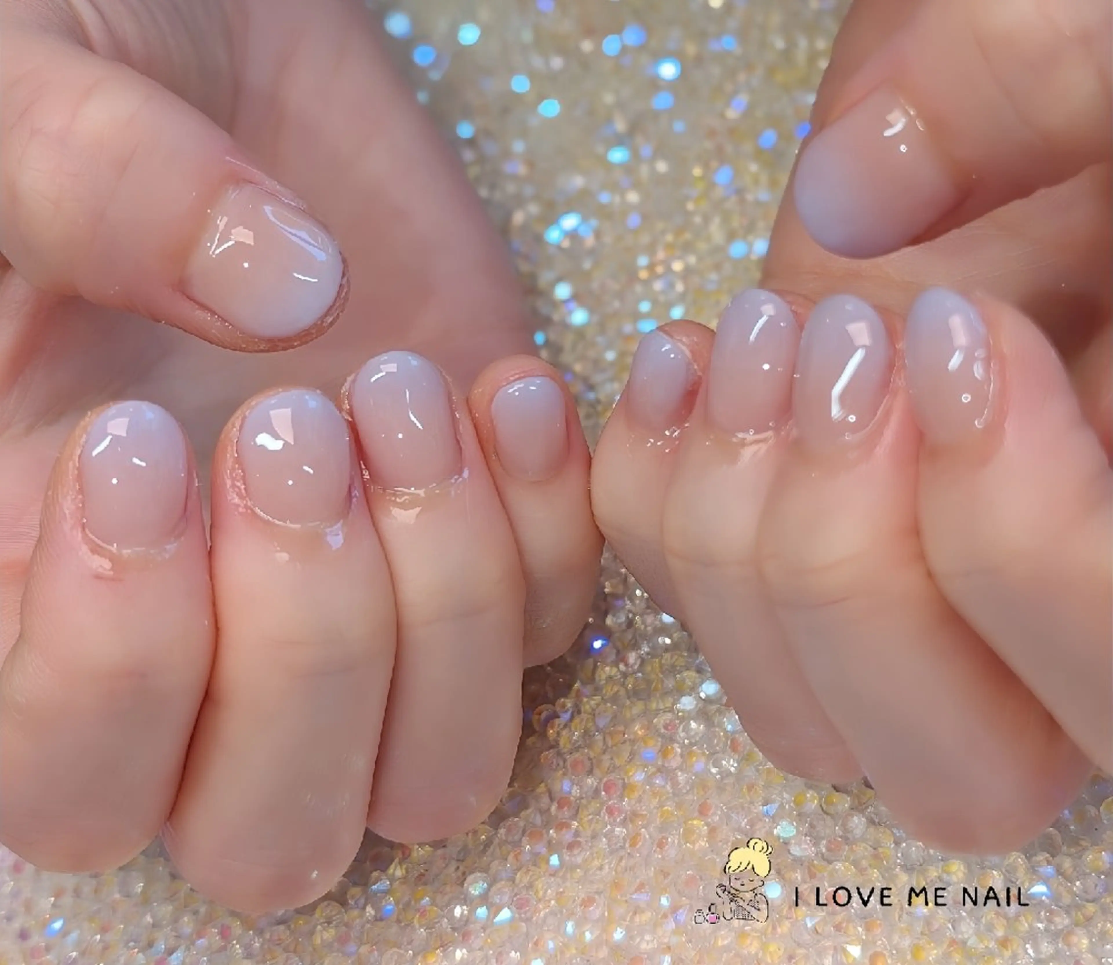 ネイル 長さ出し ジェルネイル ハート 韓国ネイル マグネットネイル ハンドネイル I LOVE ME  NAIL.｡.:*♡のネイルデザイン