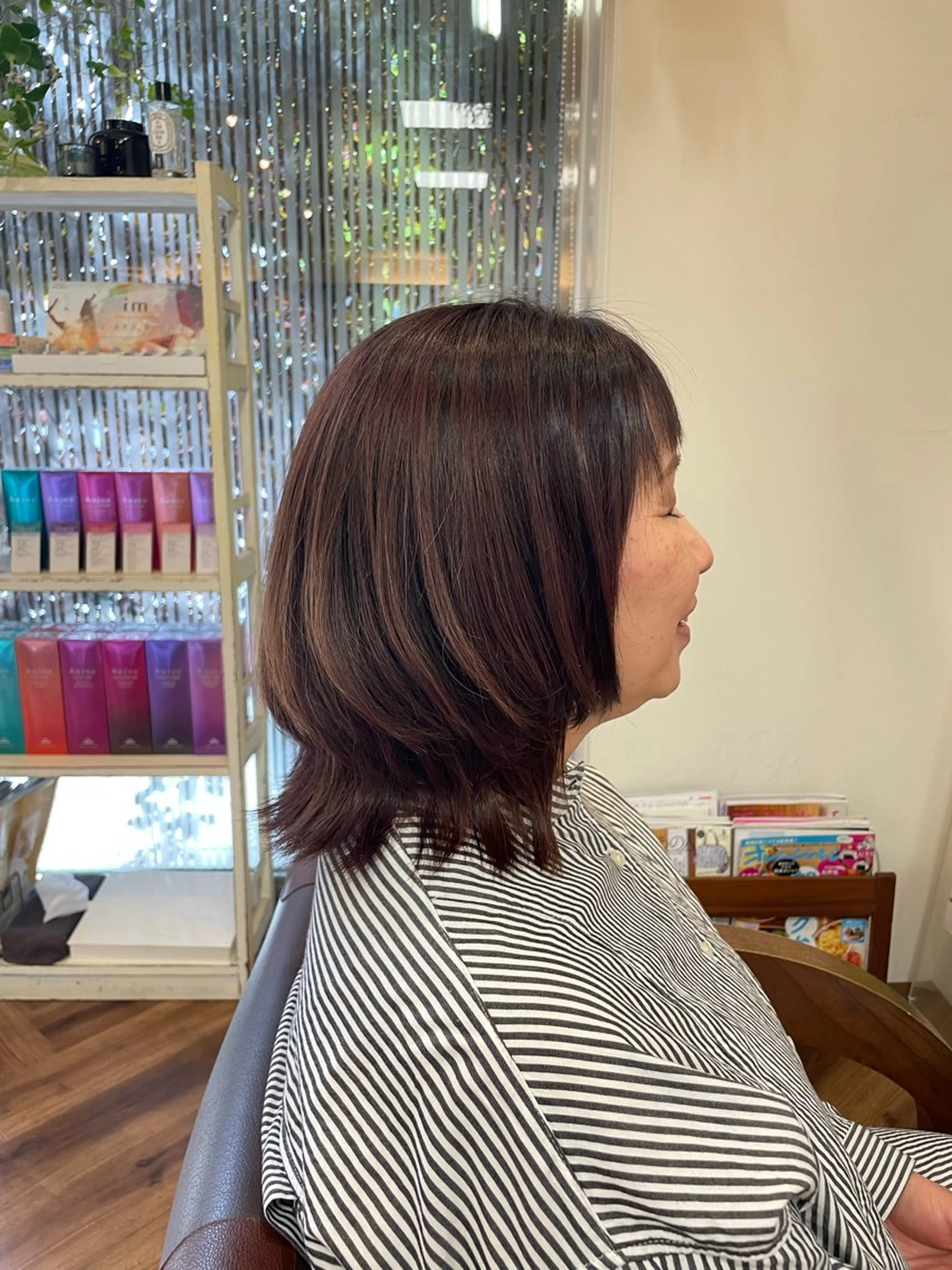 ミディアム ボブレイヤー ボブ レイヤーカット hygge　元住吉店所属・望月 千絵のヘアスタイル