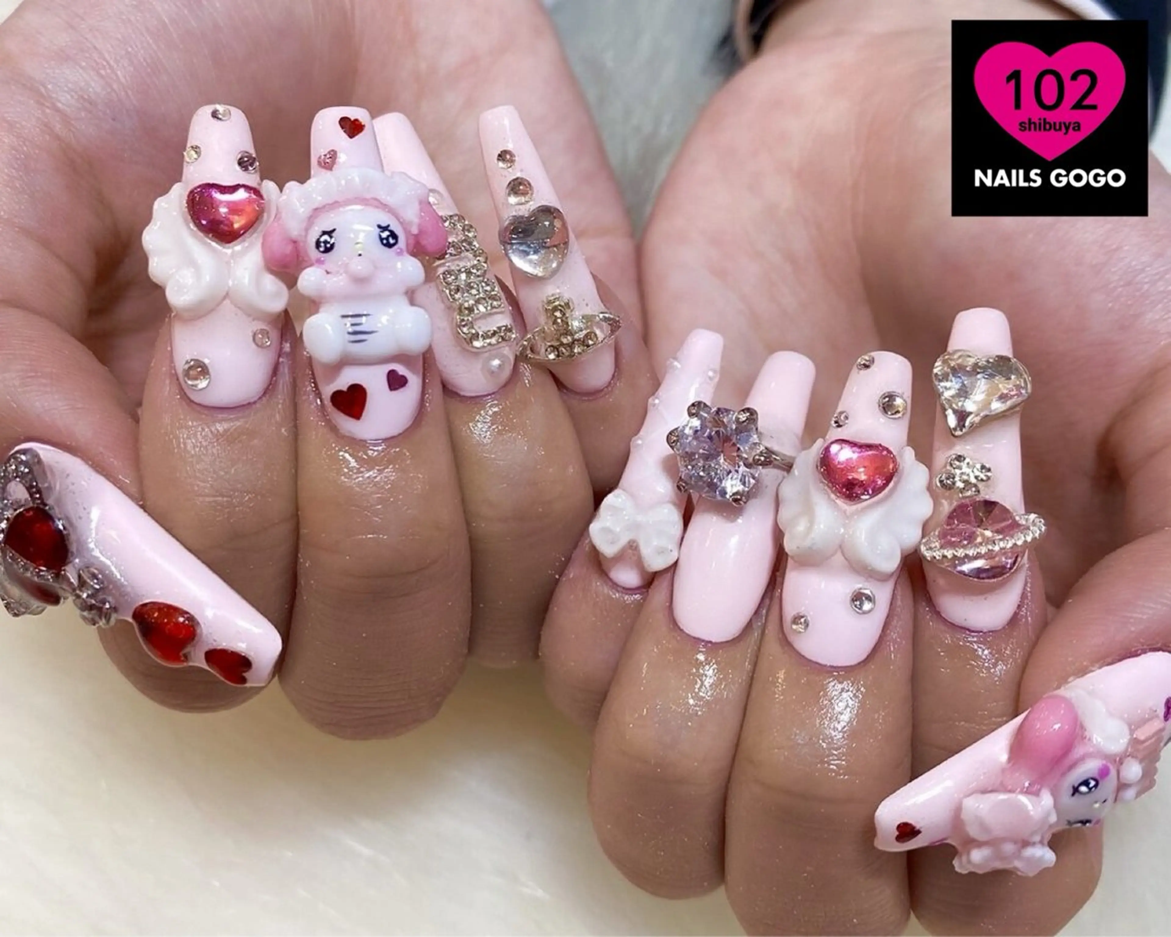 【150分長さ出し】3dつけ放題15980円 ♪推し根強い人気(Gel extension and 3d Design)の写真