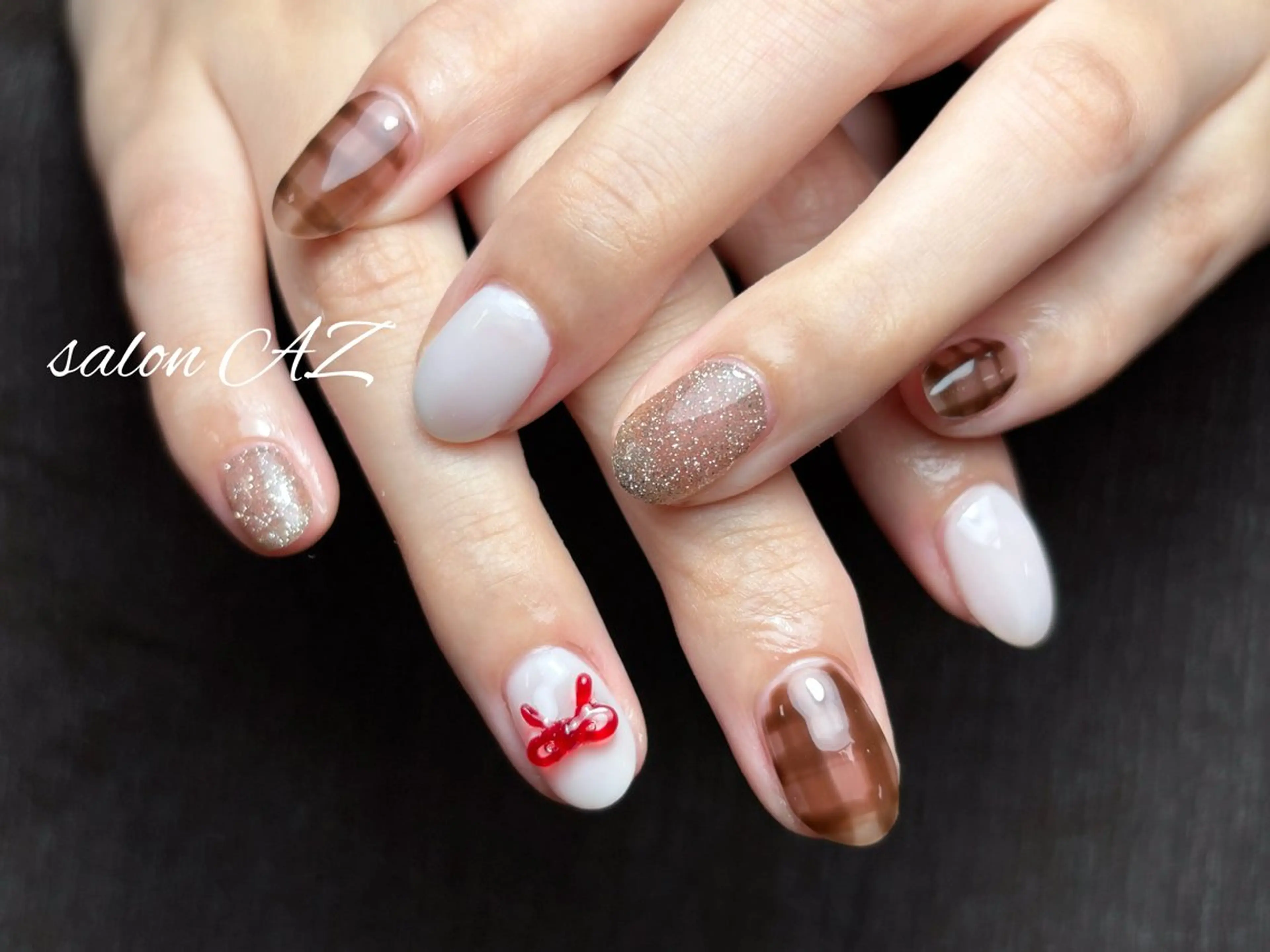 ネイル アートネイル 長さ出し フットネイル フレンチネイル ジェルネイル ハンドネイル salon AZのネイルデザイン