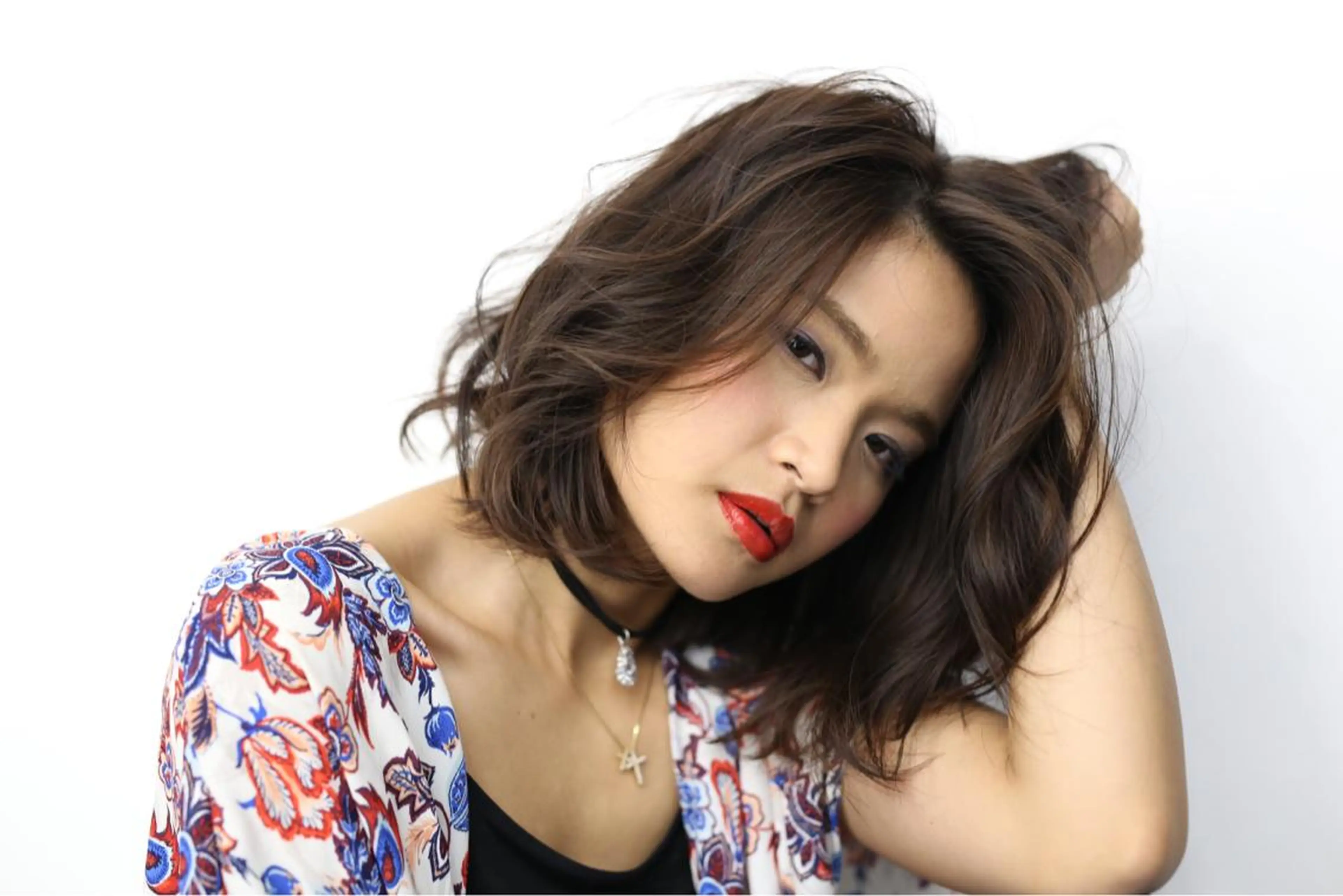 ミディアム ハイライト 髪質改善 小顔カット Endearing 銀座/レイヤーカットのヘアスタイル