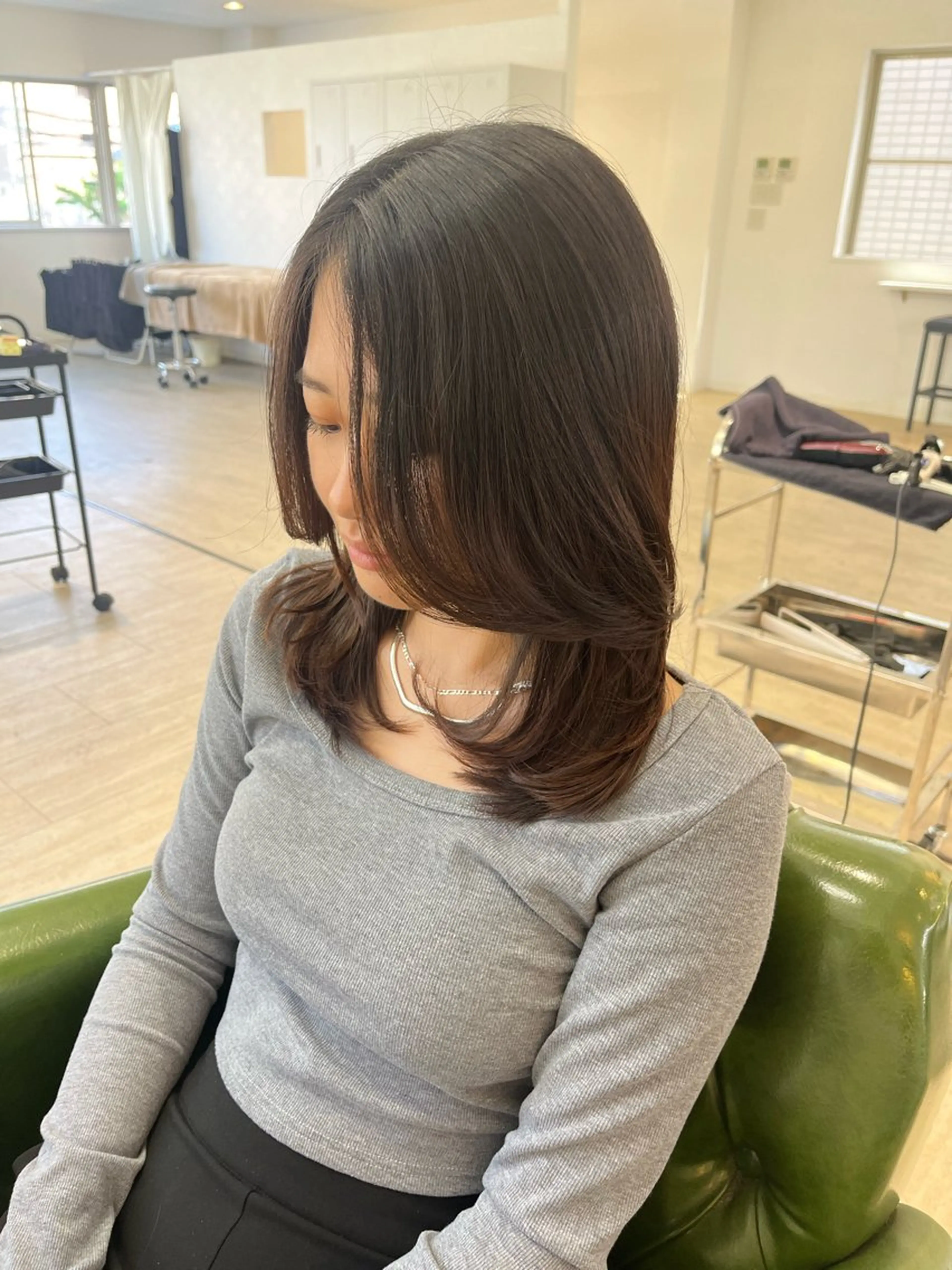 ミディアム 顔周りカット レイヤーカット Emma ecole所属・Emma ecole /栄/RIOのヘアスタイル