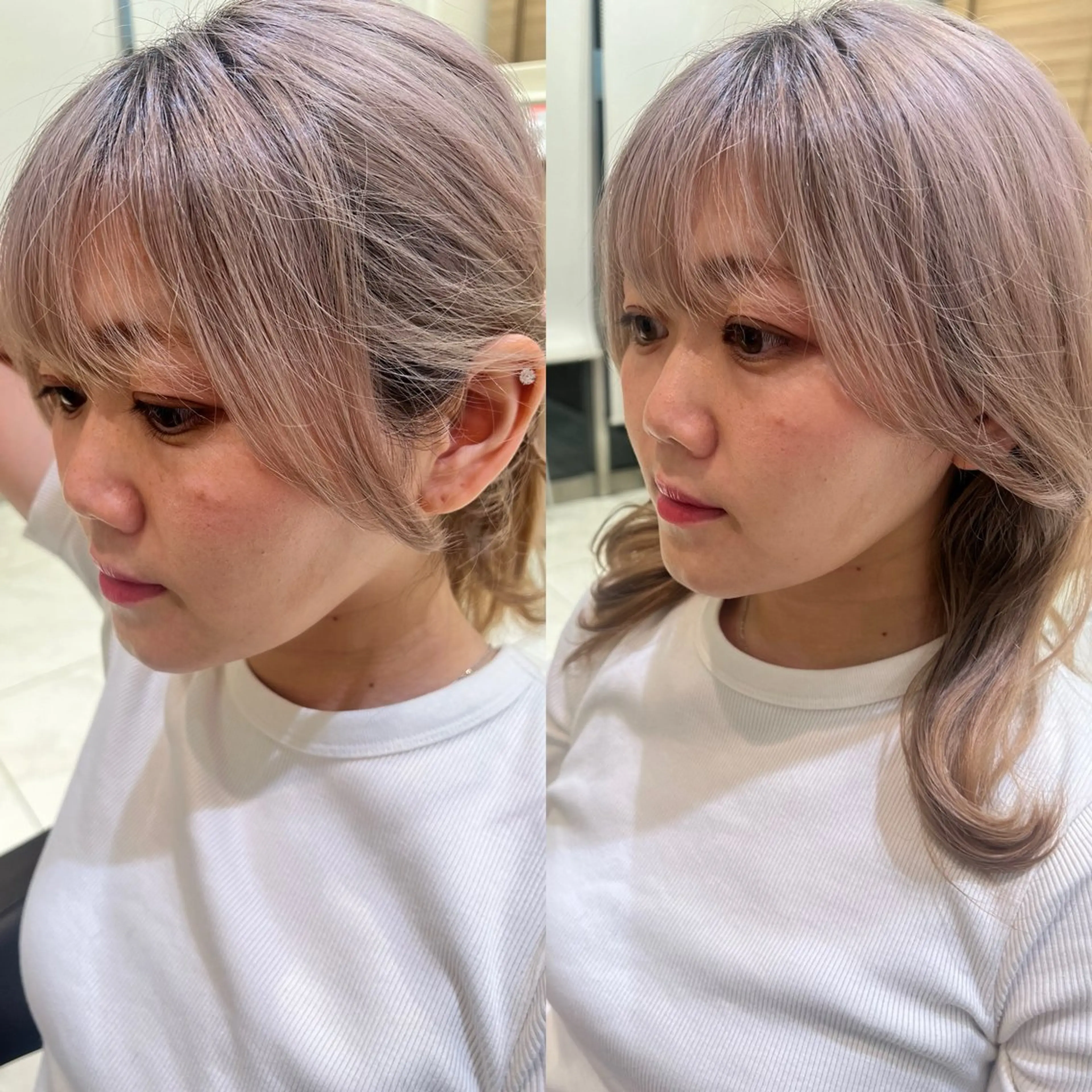 セミロング 顔周り/韓国レイヤー junkaのヘアスタイル