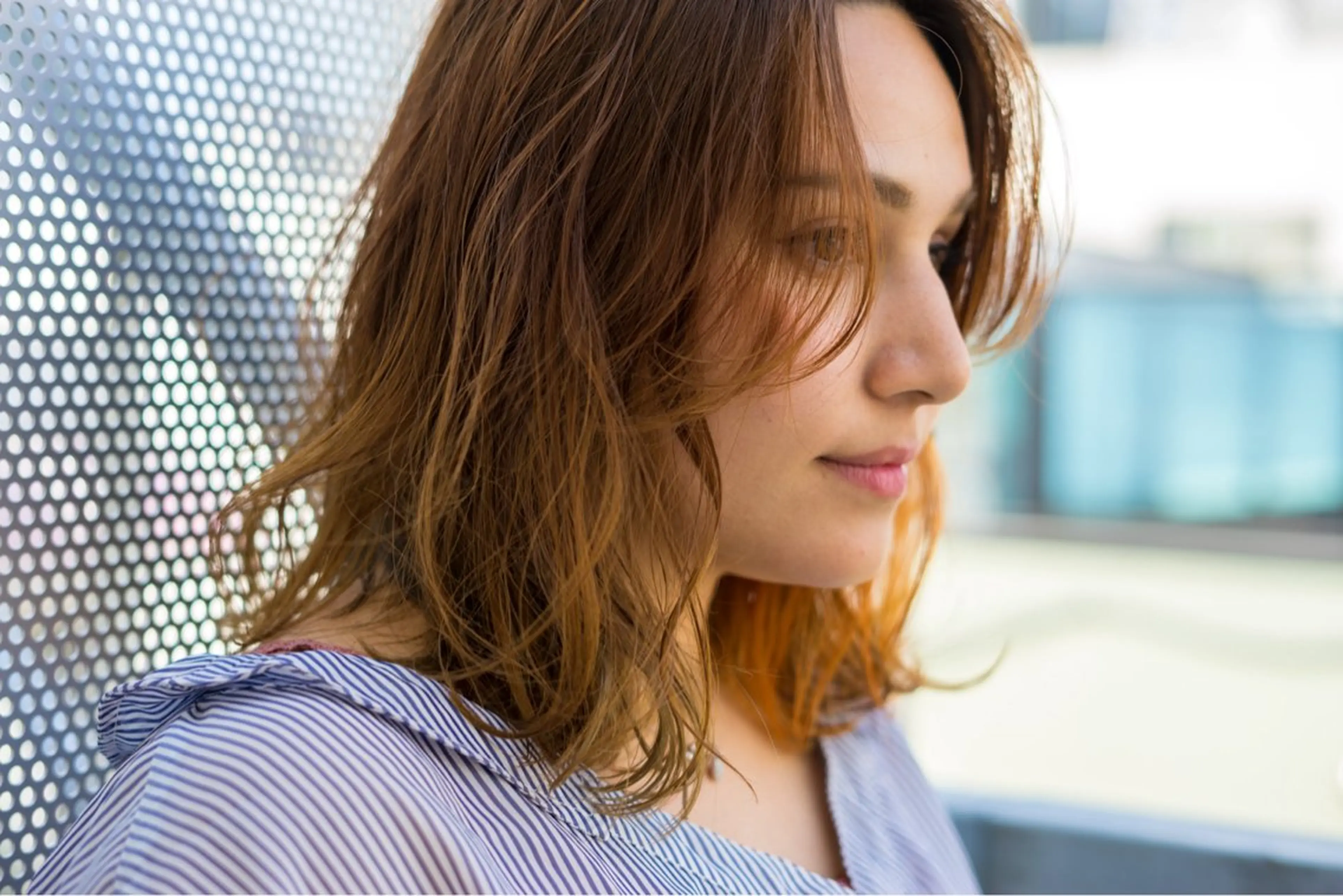 ミディアム カラー ハイライト/レイヤー ミルクティー/山本のヘアスタイル