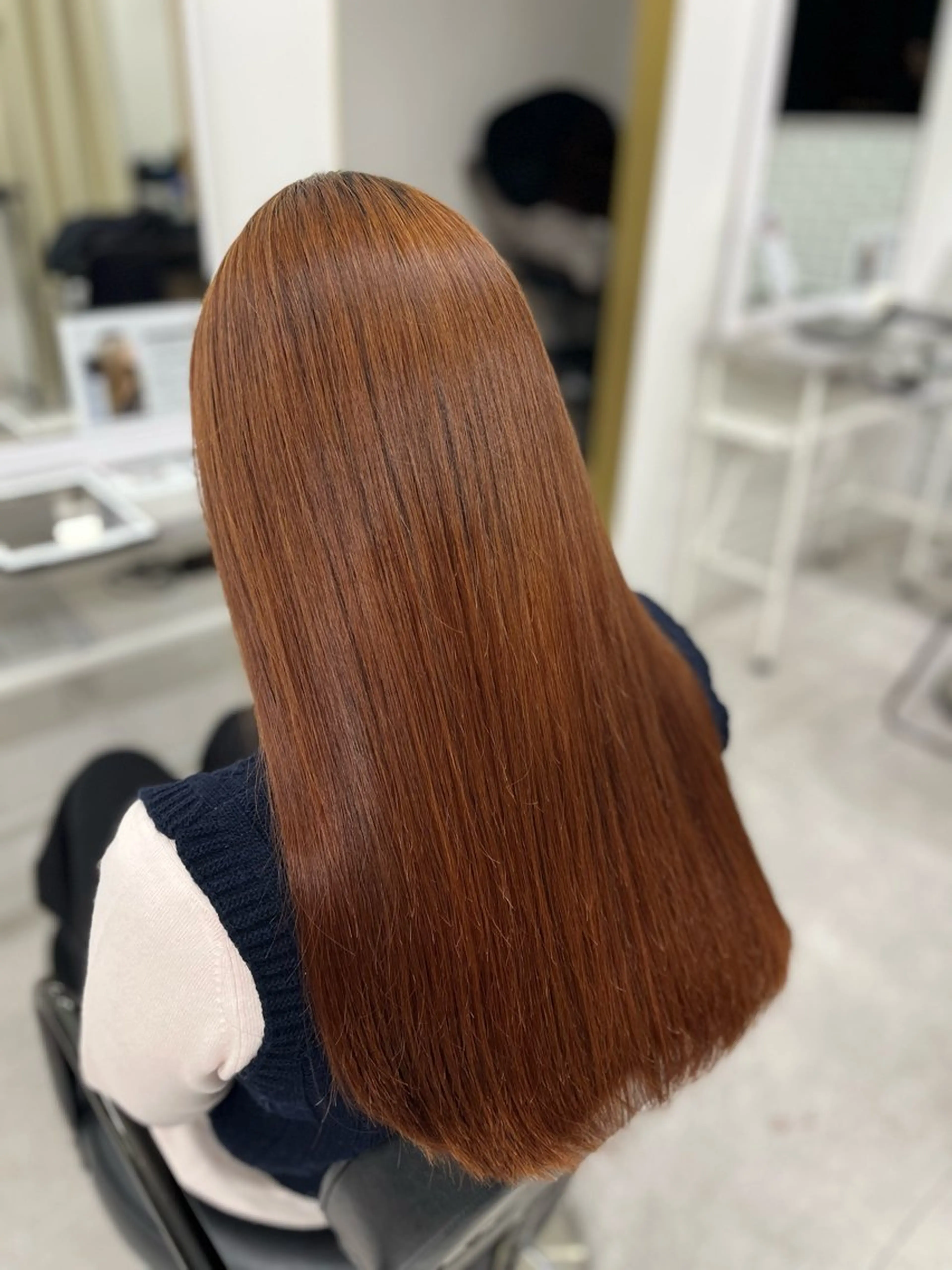 ロング 酸性ストレート 縮毛矯正 トリートメント 🫧ぷる艶カラー🫧 Yuubi🦩のヘアスタイル