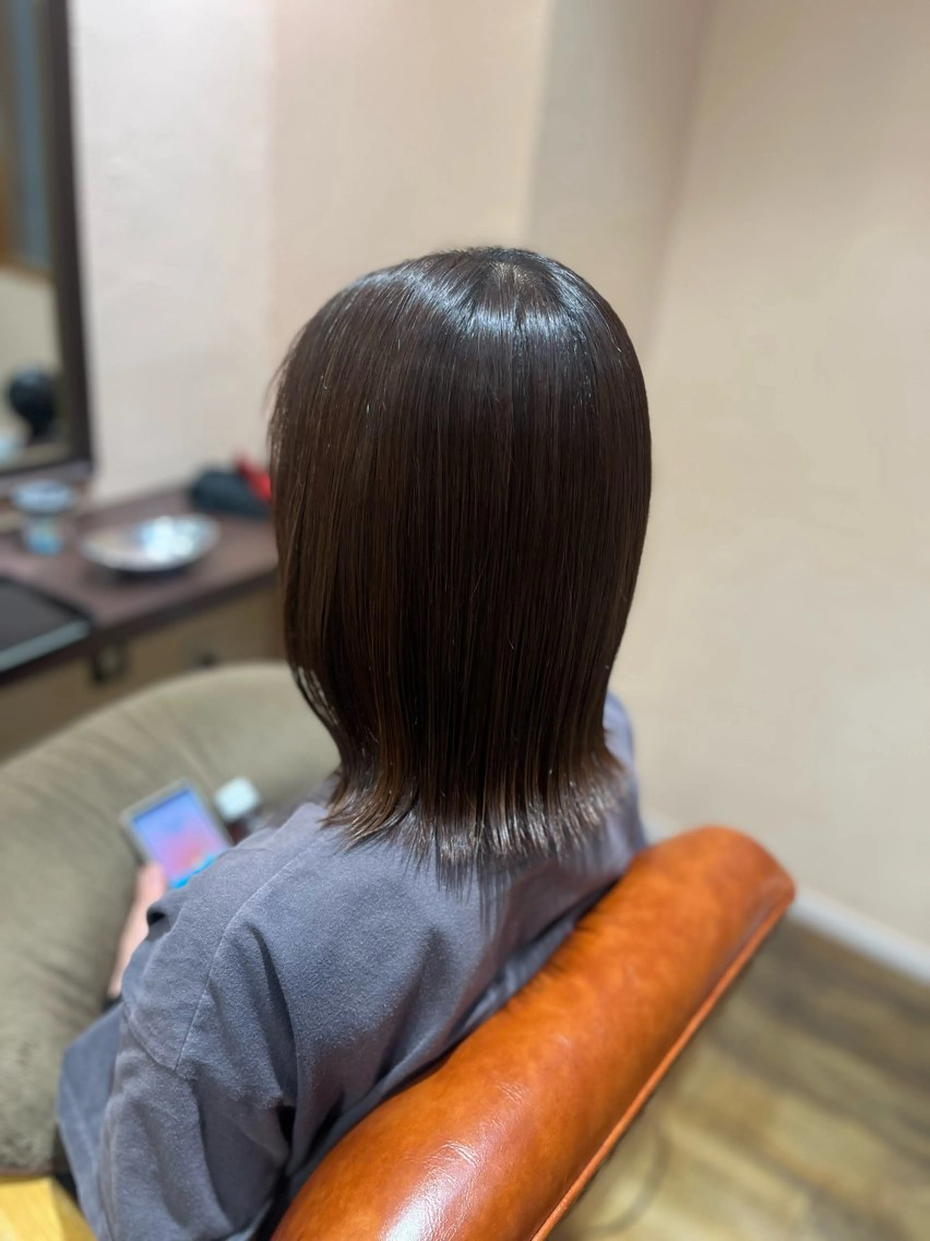 ミディアム 外ハネヘア カット minami🌿‬ 透明感カラー🫧のヘアスタイル