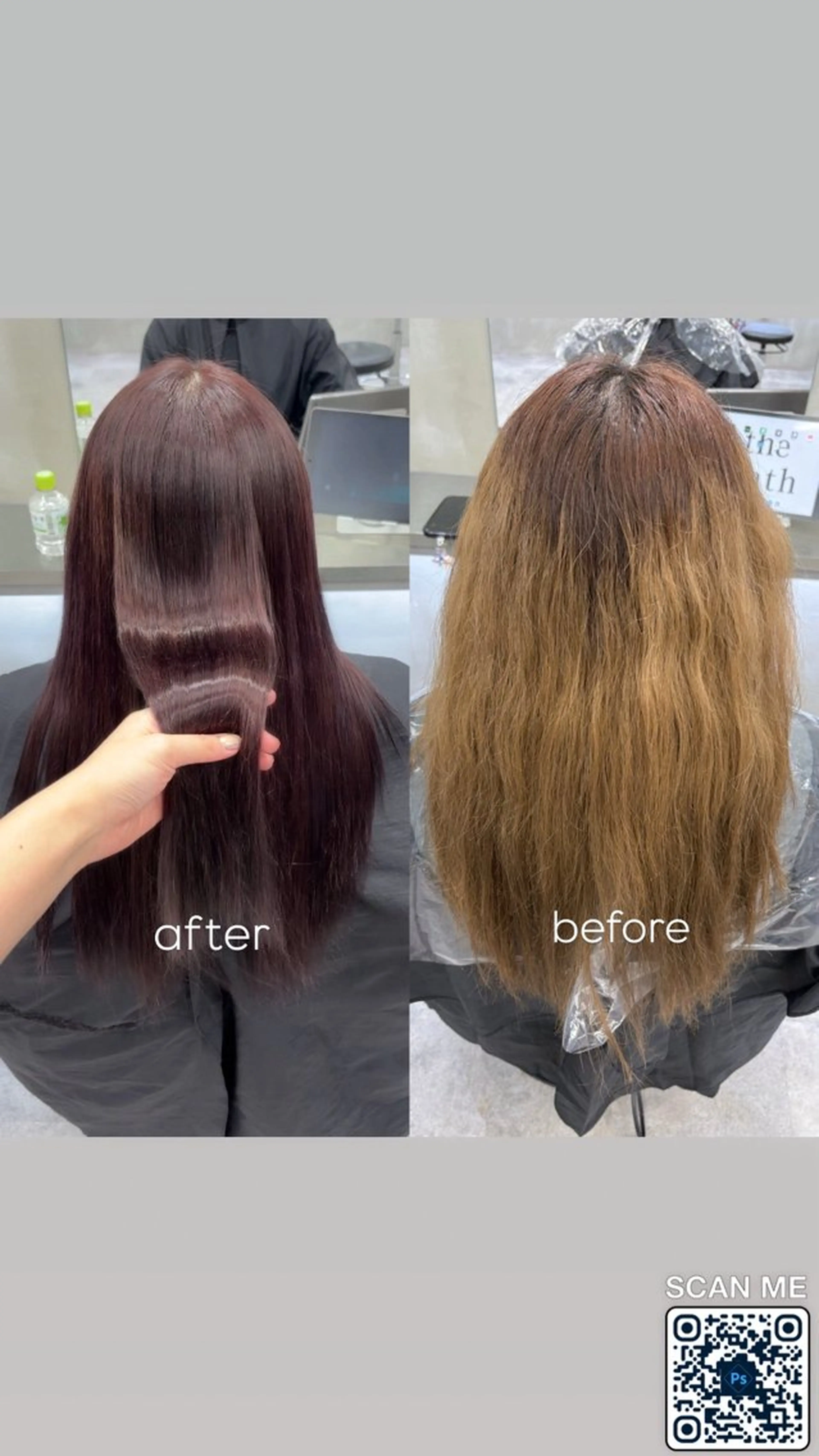 ロング カラー ブリーチ ブラウンカラー ラベンダーカラー ヘアカラー 縮毛矯正 The Path ARENのヘアスタイル