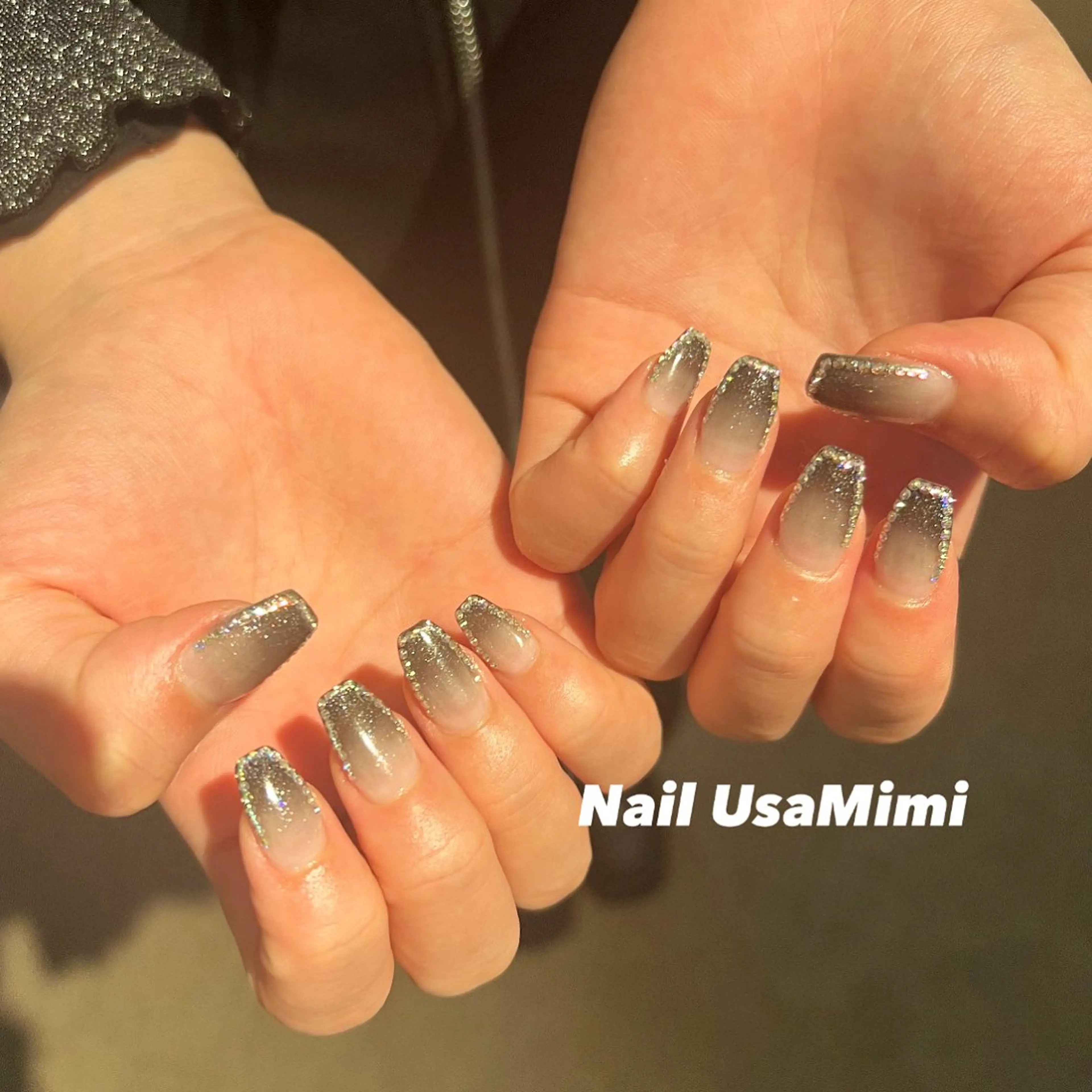 ネイル ジェルネイル キラキラネイル 韓国ネイル マグネットネイル 持ち込み 本町NailUsa Mimi RIKOのネイルデザイン