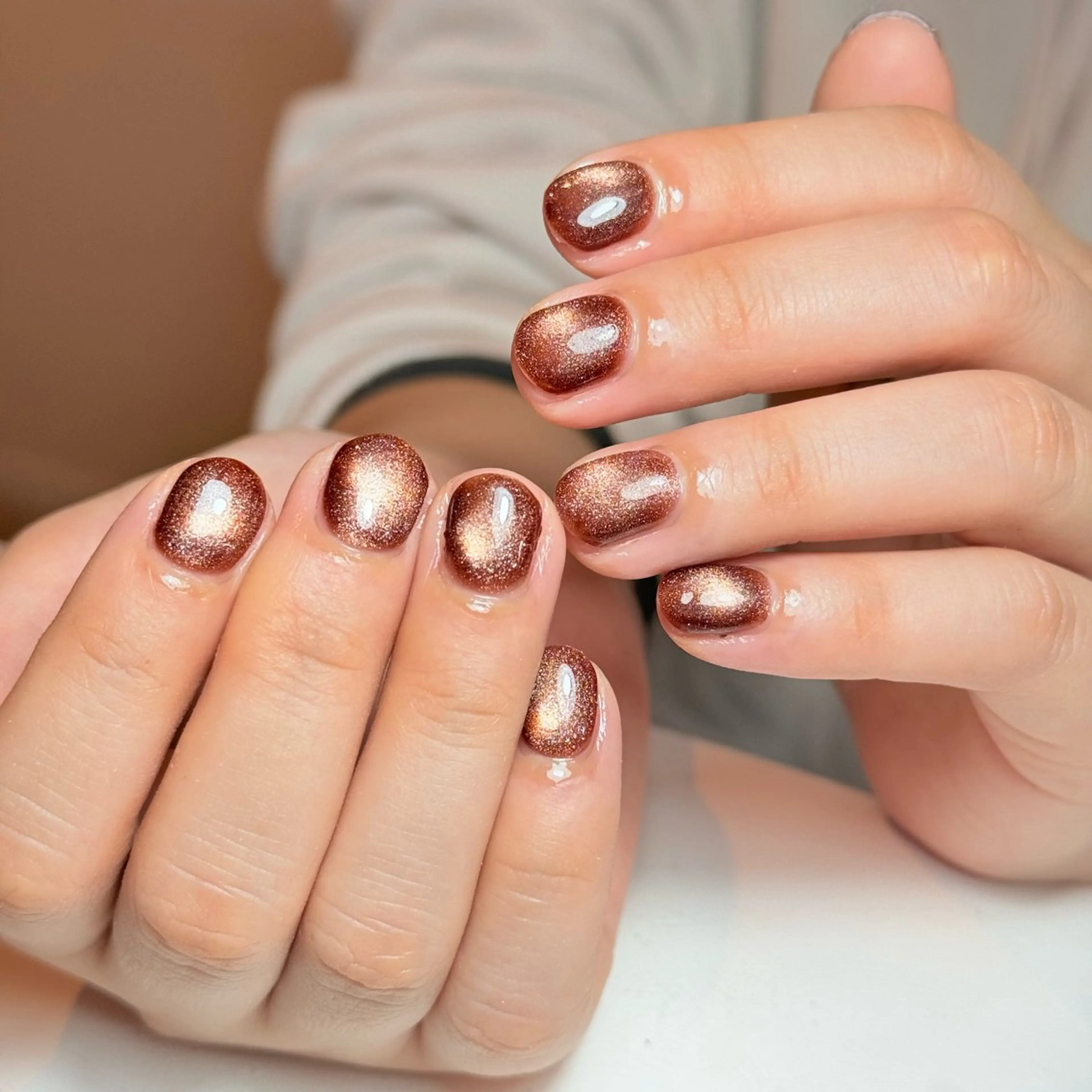 ネイル チークネイル フレンチネイル グラデーション キラキラネイル 韓国ネイル ハンドネイル Risa_ Nailのネイルデザイン