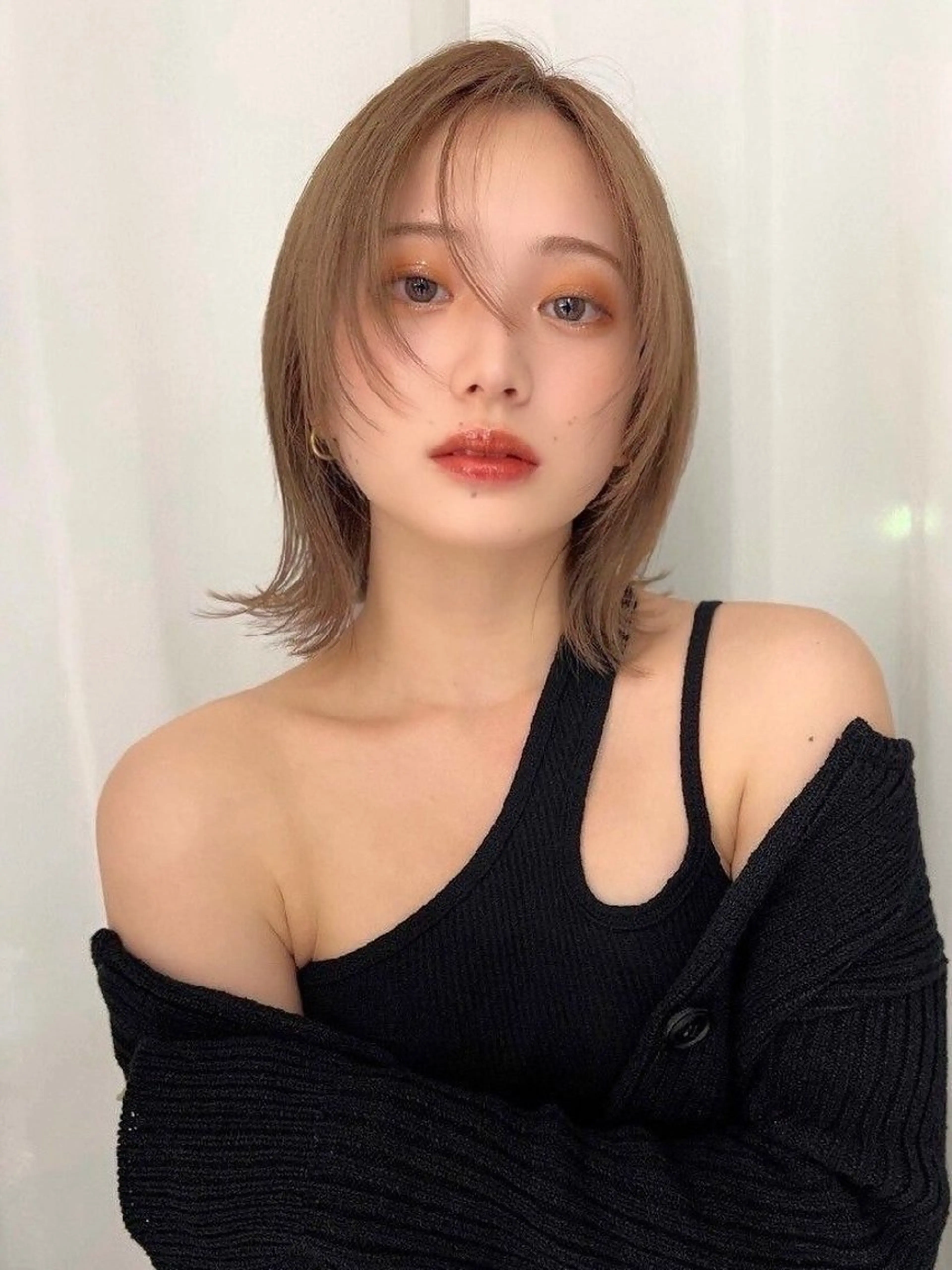 ミディアム カラー 切りっぱなしボブ ボブ ウルフカット ヘアカラー トリートメント SOYON豊田市駅店所属・髪質改善/ 上村旺武のヘアスタイル