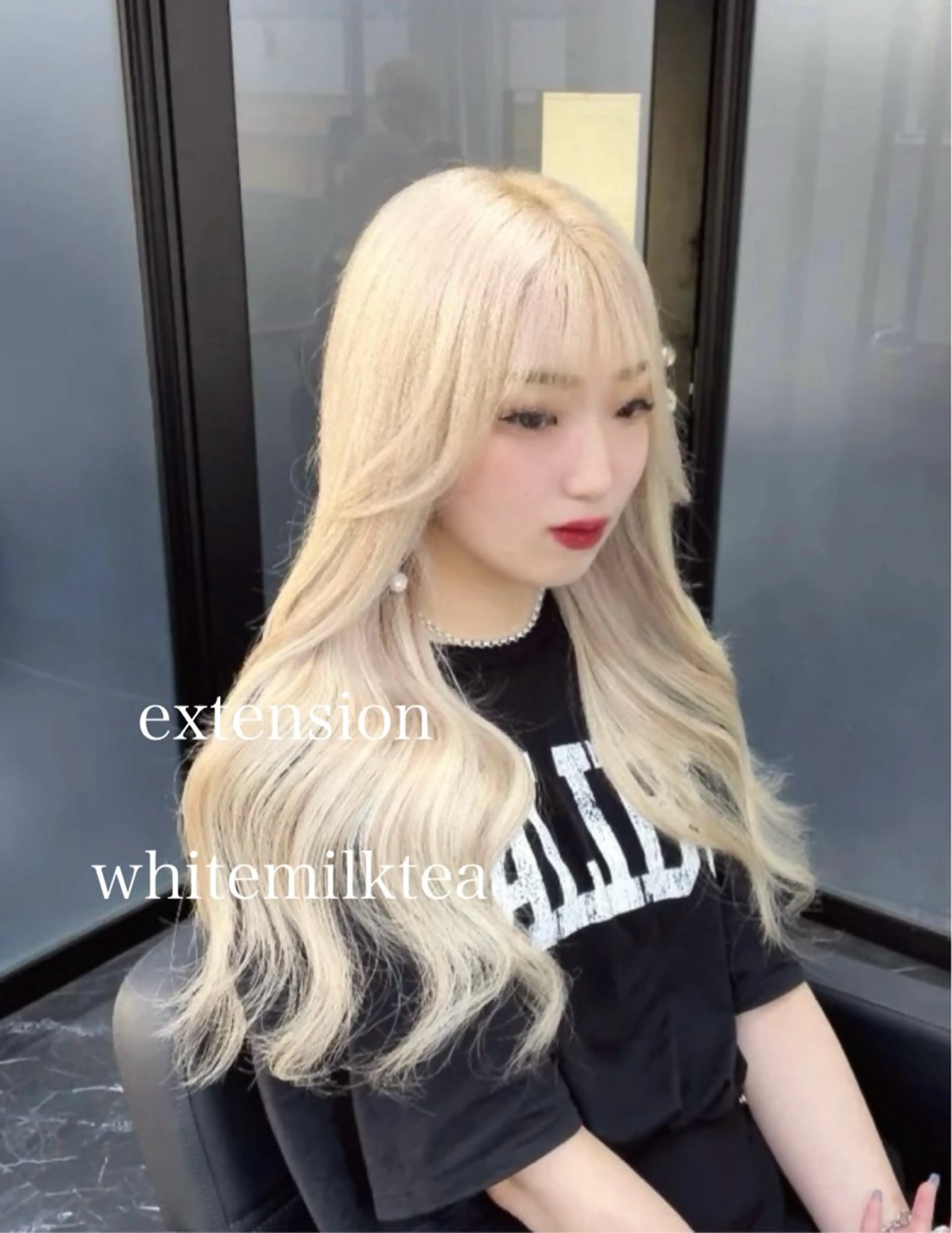 ロング カラー ヘアカラー エクステ エクステ🩵ブリーチ 韓国ヘア🩵KAEのヘアスタイル