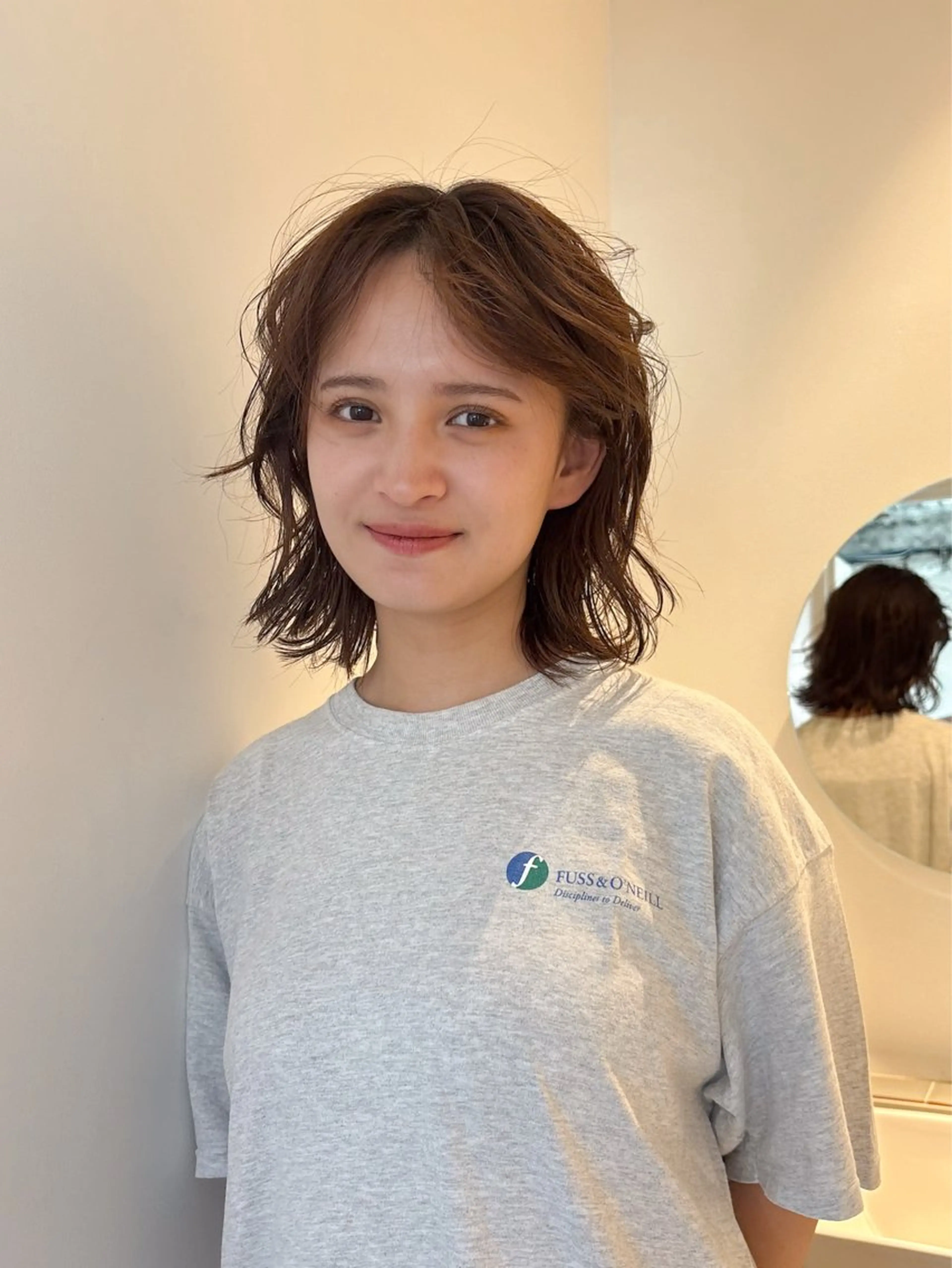 ミディアム カラー ボブ レイヤーカット カット ヘアカラー トリートメント Takuma Suzuki中目黒のヘアスタイル