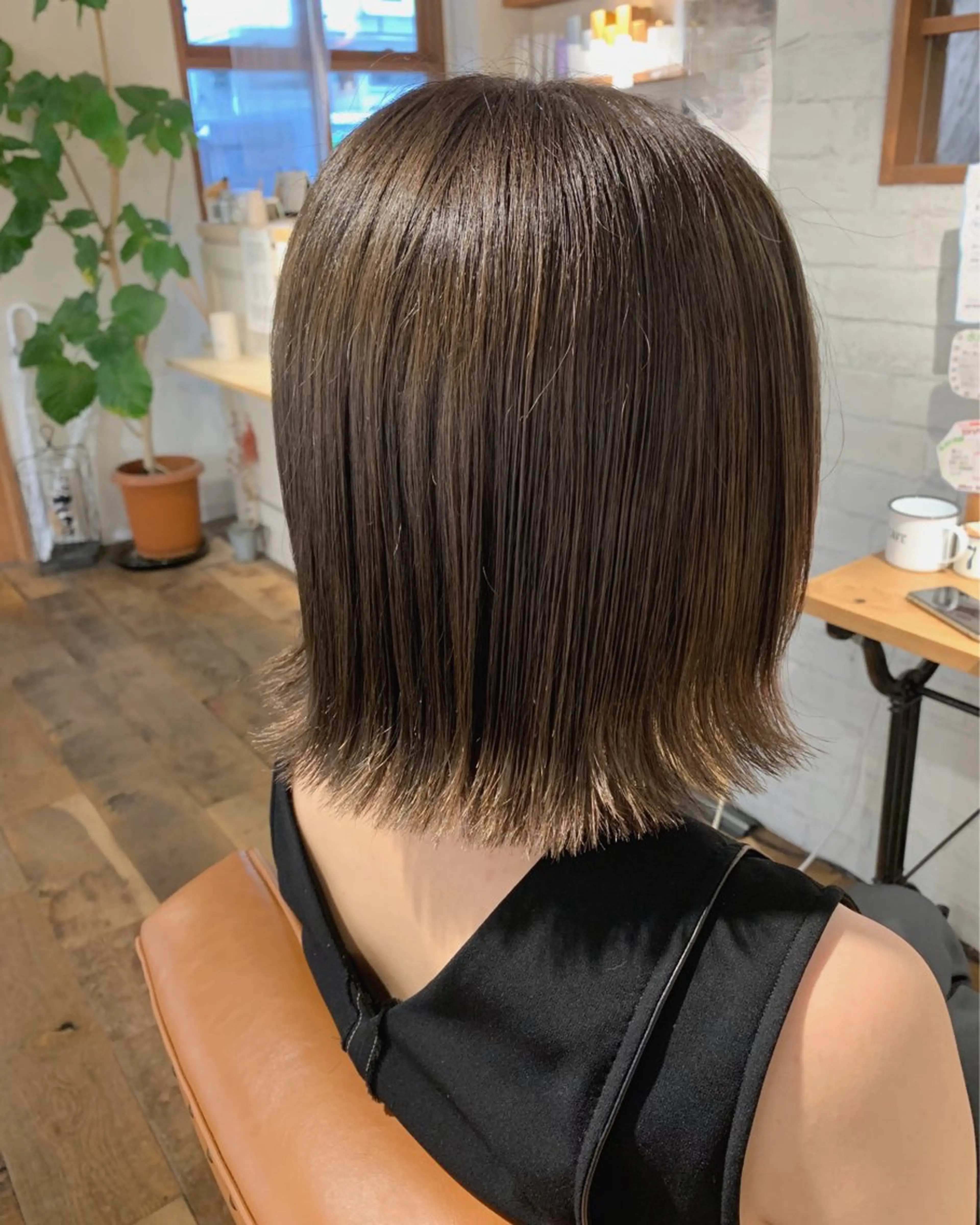 ミディアム カラー カット ヘアカラー トリートメント 透明感カラー/ボブ /佐藤伶のヘアスタイル