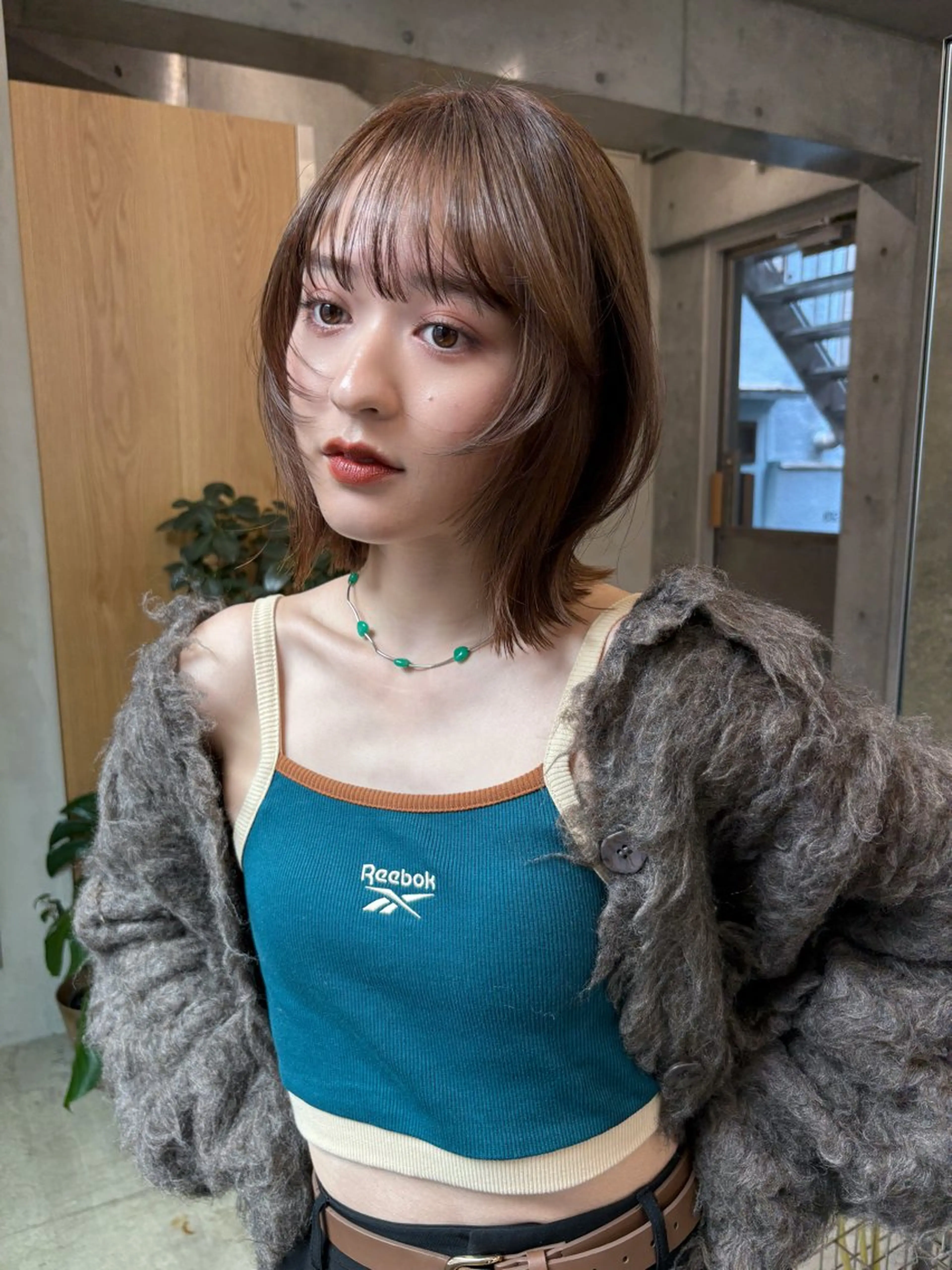 ミディアム カラー カット ヘアカラー トリートメント レイヤー/柔色 カラー/SAkiのヘアスタイル