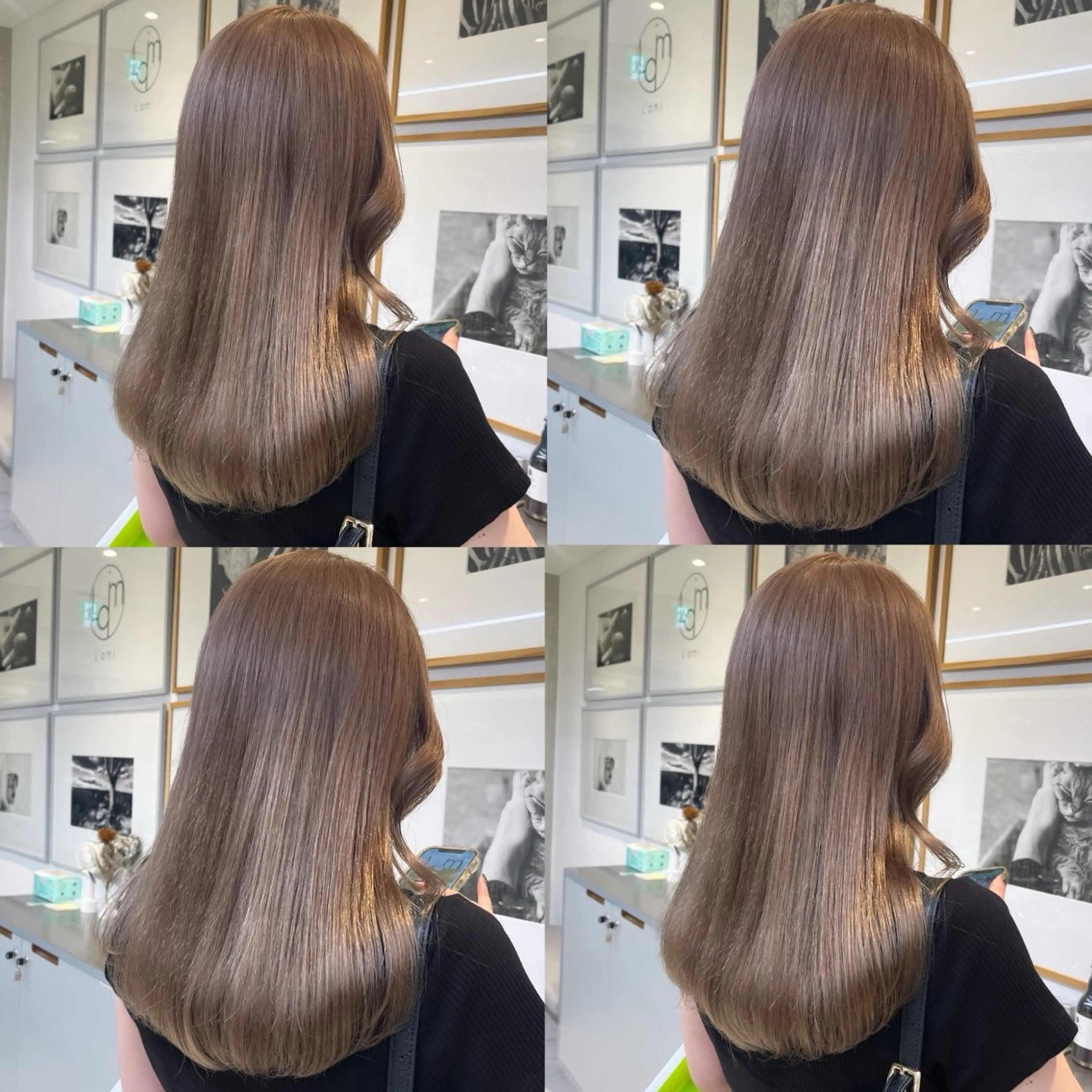 セミロング カラー ベージュカラー ブラウンカラー ブラウンベージュ フォギーベージュ ミルクティーベージュ ヘアカラー トリートメント ヘッドスパ ヘアセット カジュアルを女っぽく 𝗮𝘆𝗮𝗰𝗼のヘアスタイル