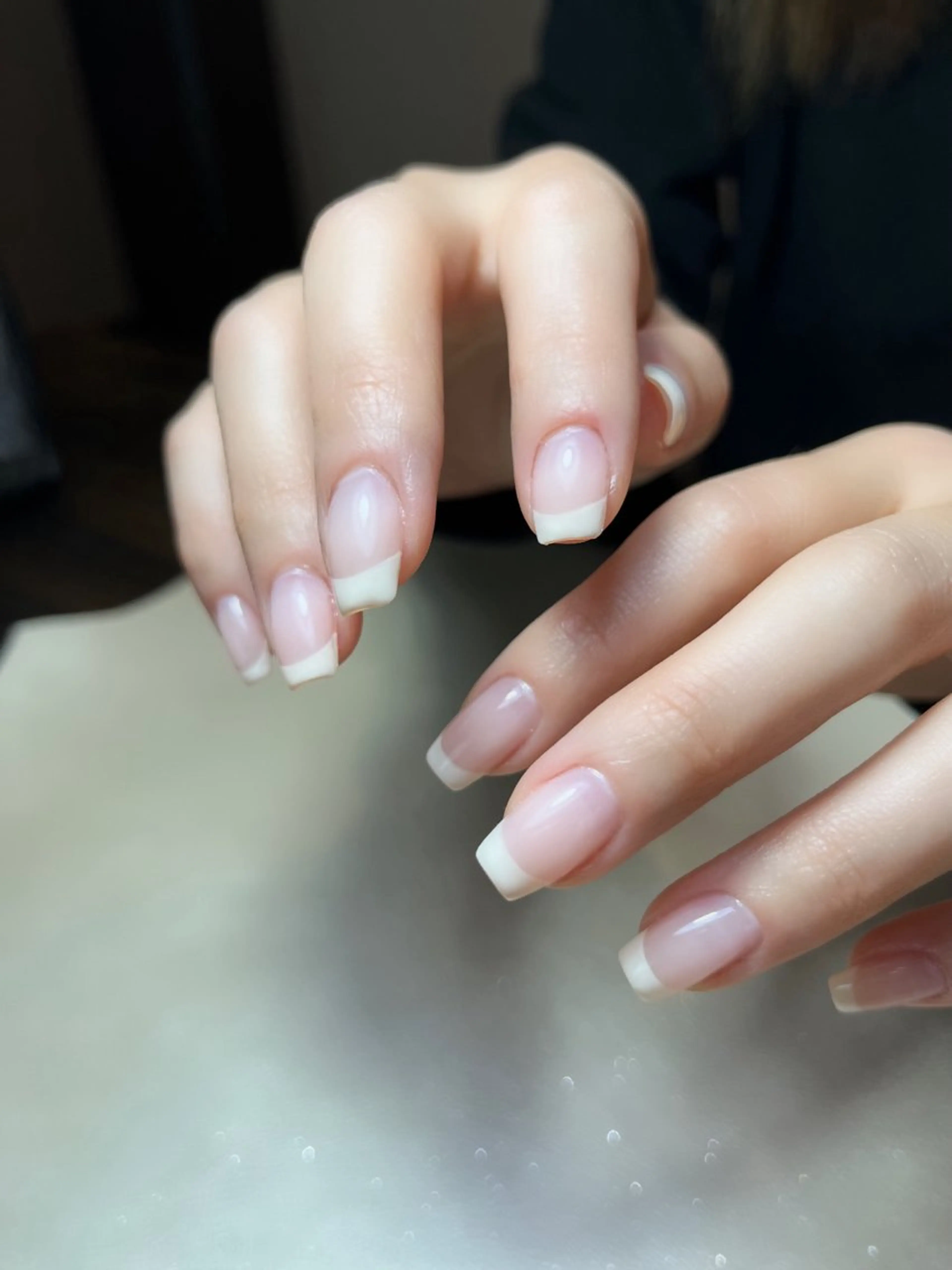 ネイル フレンチネイル 持ち込み 𝐴𝑁𝑈𝐸 トラブル爪育成専門のネイルデザイン