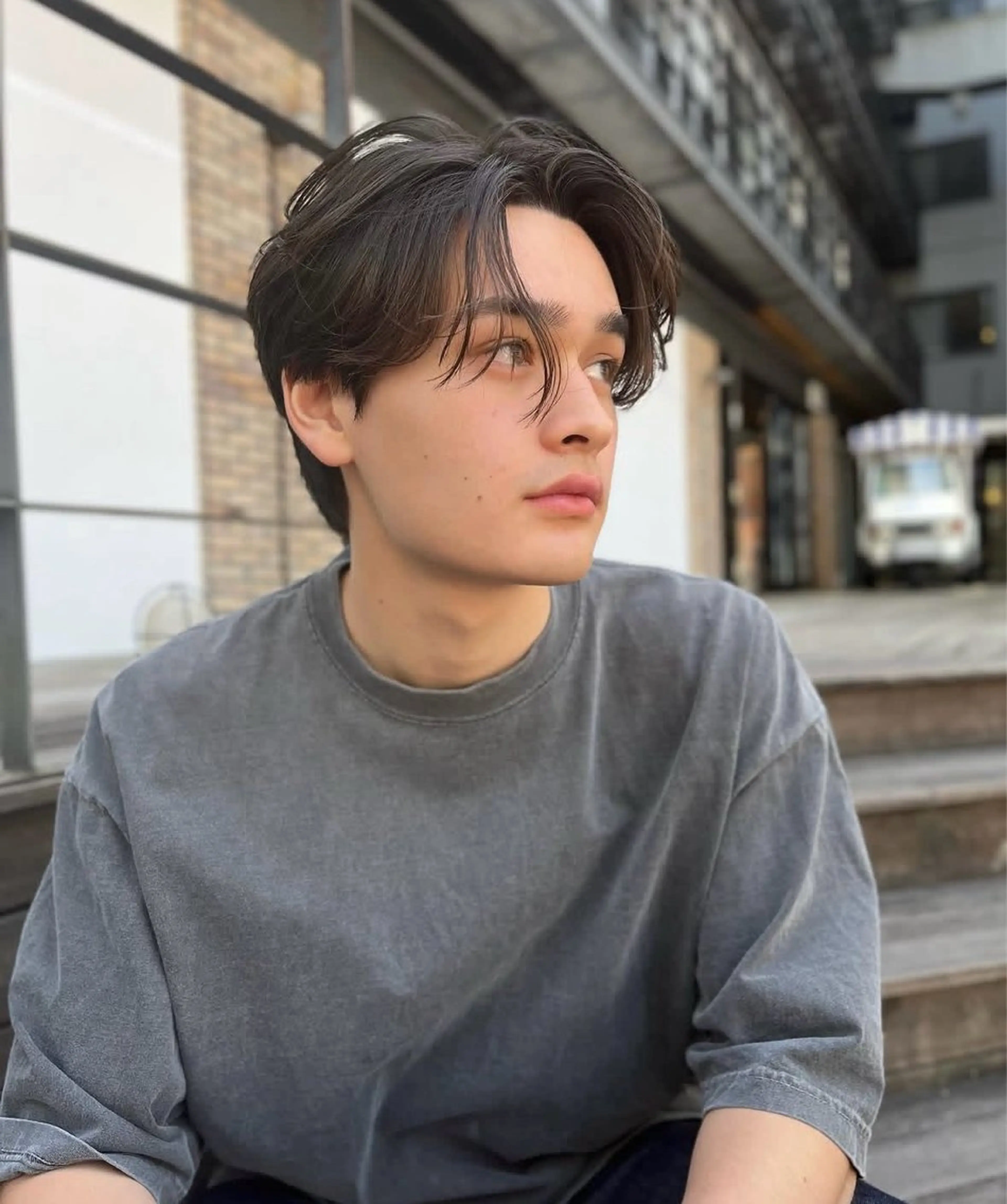 ショート メンズ センターパート Belle 新宿店所属・🐰ブリーチモデル 募集中/ゆな🐰のヘアスタイル