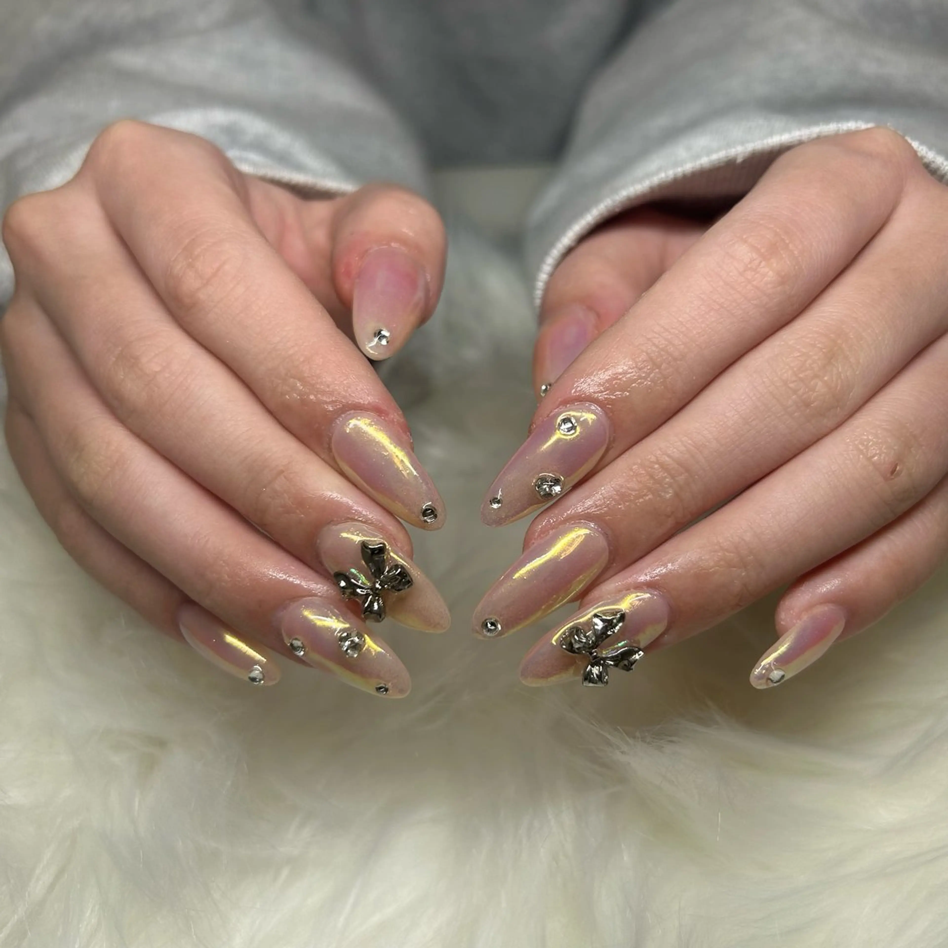 ネイル ミラーネイル ワンカラーネイル ハンドネイル Mu'ryu HARUKAのネイルデザイン