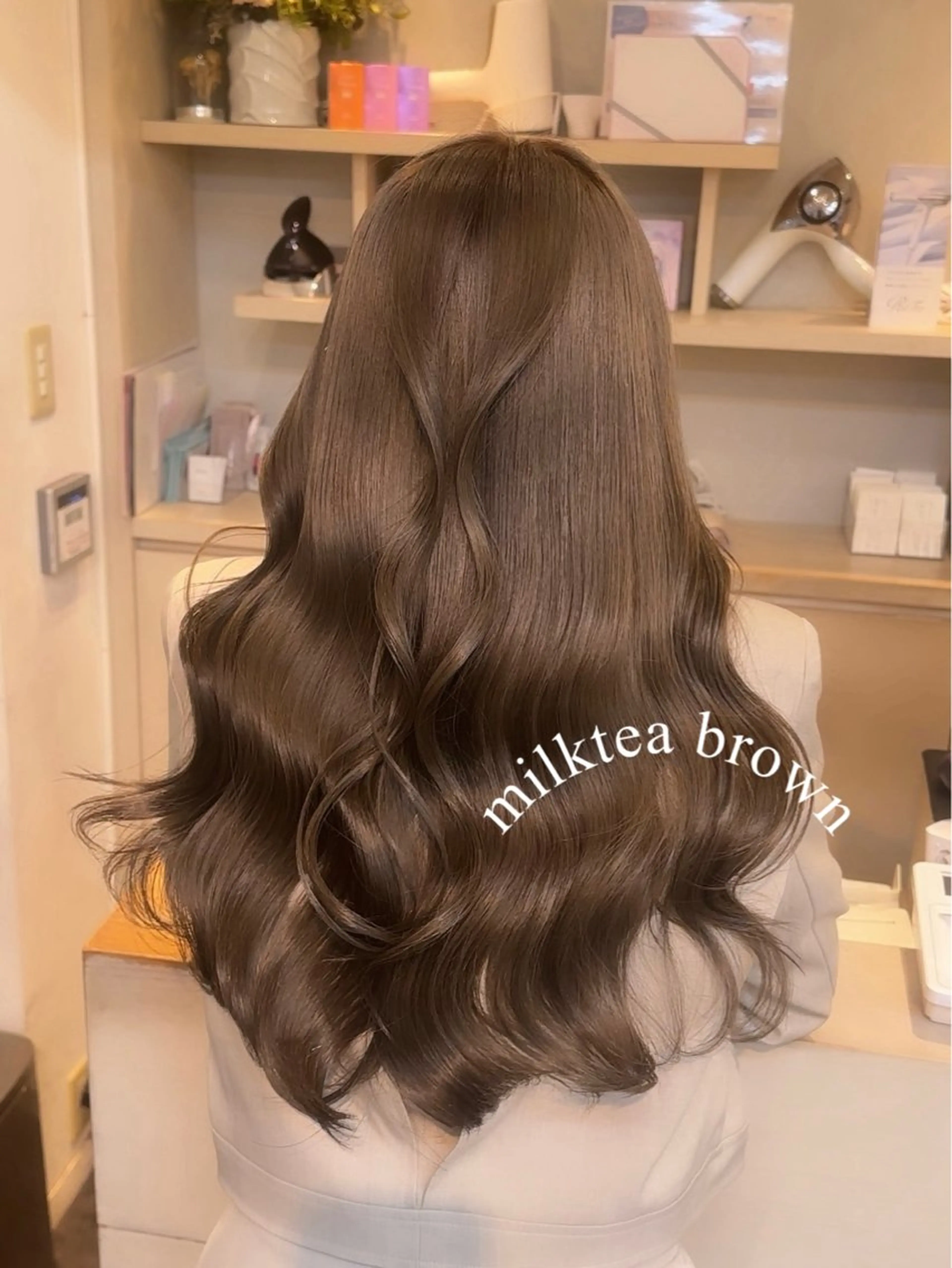 ロング カラー ブリーチなしヘーゼル 🤎透明感カラー 唯のヘアスタイル