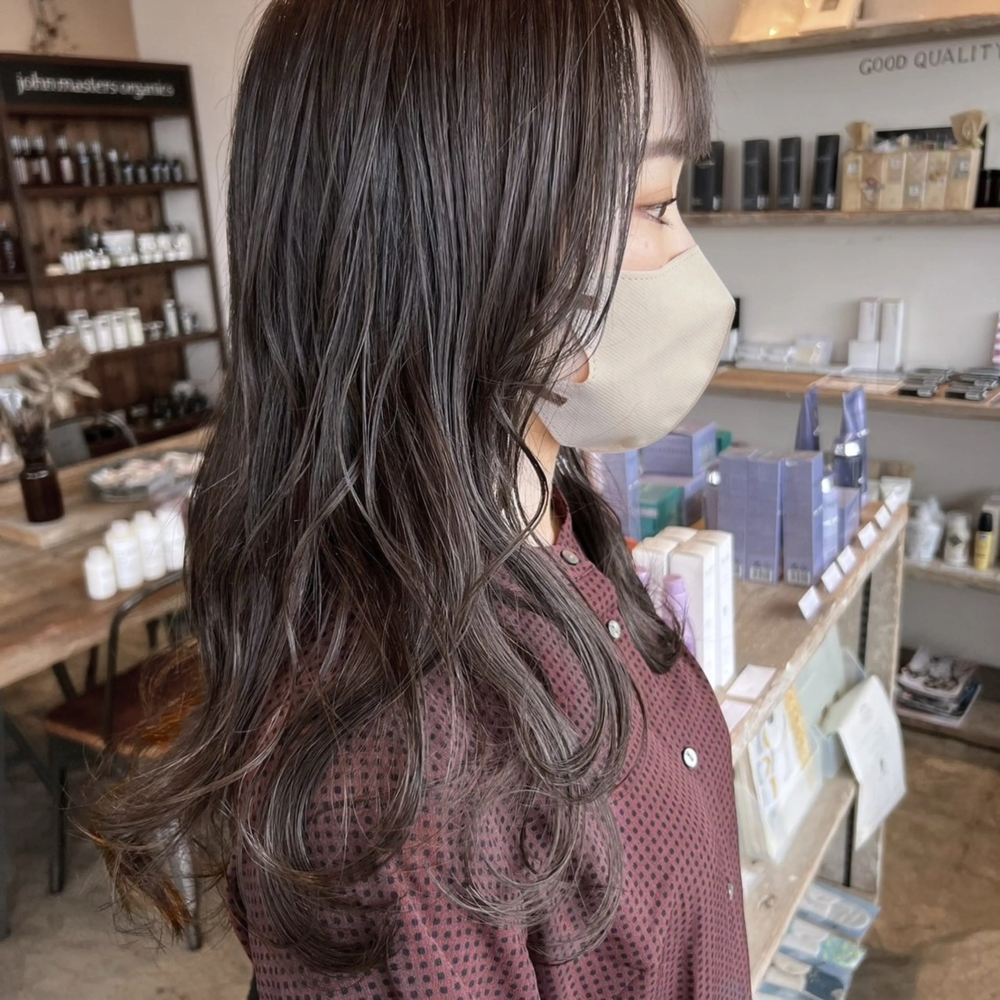 ロング カラー グレージュ 透明感カラー/パーマ 🌀アオノのヘアスタイル