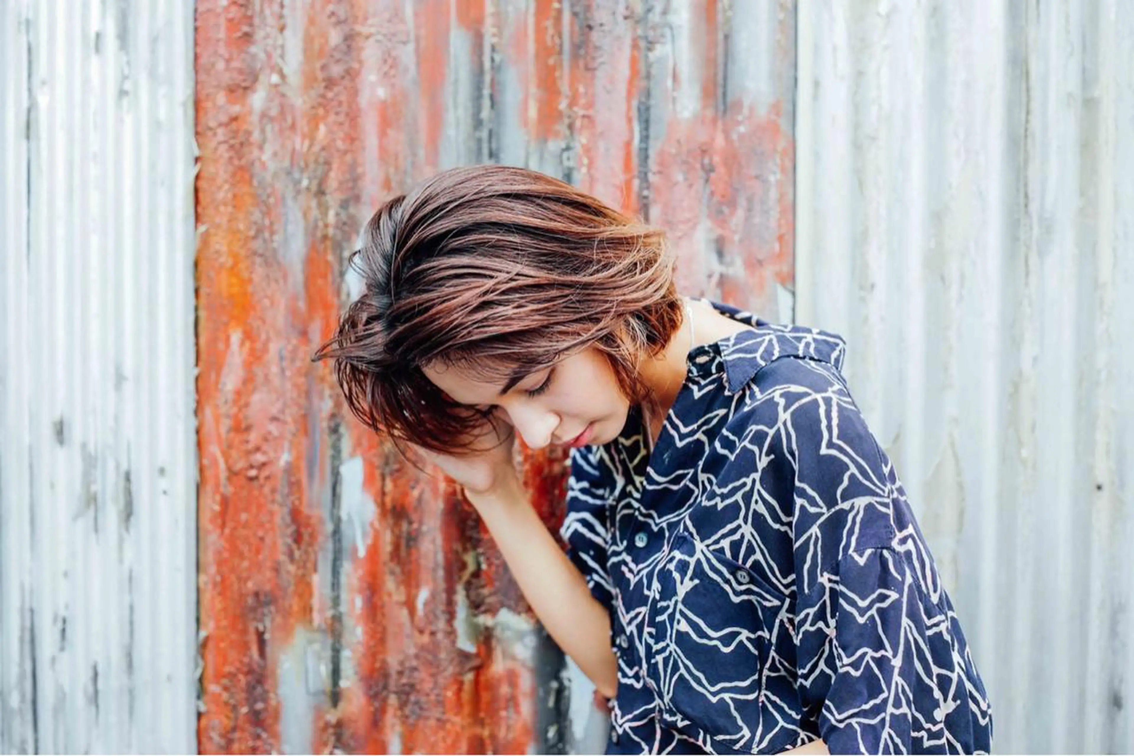 ショート カラー バレイヤージュ デザインカラー ハイライトカラー ボブ ハイライト haconeco【ハコネコ】所属・小川 舜人のヘアスタイル